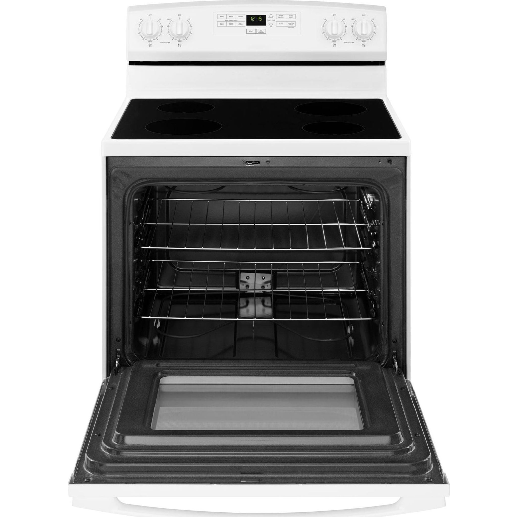 Amana 30 Inch Electric Range YAER6303MFW - White Freestanding Stove with Self-Cleaning Oven & 4 Burners - Perfect for Home Kitchen, Apartment Cooking & Small Space Living
