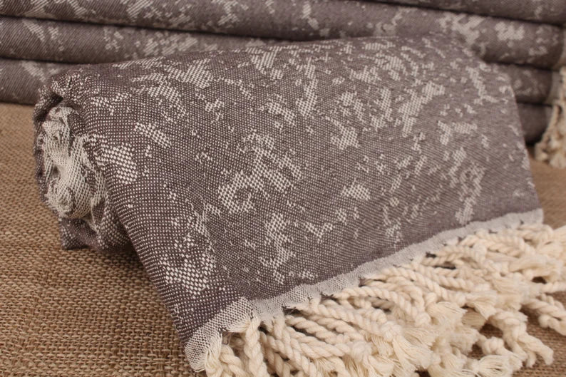 Premium Brown Turtle Turkish Beach Towel - Extra Large, Soft & Absorbent - Perfect for Pool, Beach, Travel & Yoga