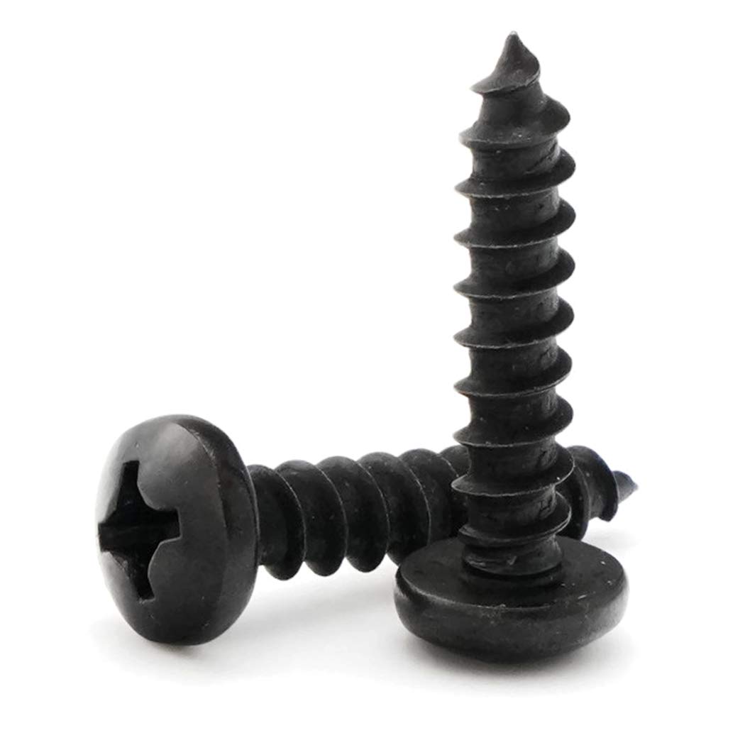 Phillips Pan Head SMS Black Oxide 18-8 Stainless Steel Screws - #8 x 3/8