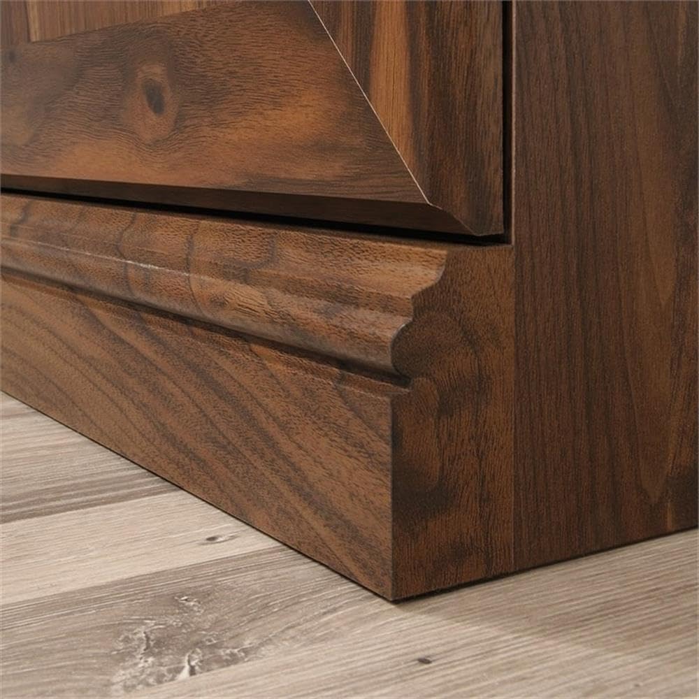Pemberly Row 3-Shelf Tall Modern Engineered Wood Storage Bookcase in Walnut - Stylish Bookshelf for Living Room, Office & Bedroom Organization