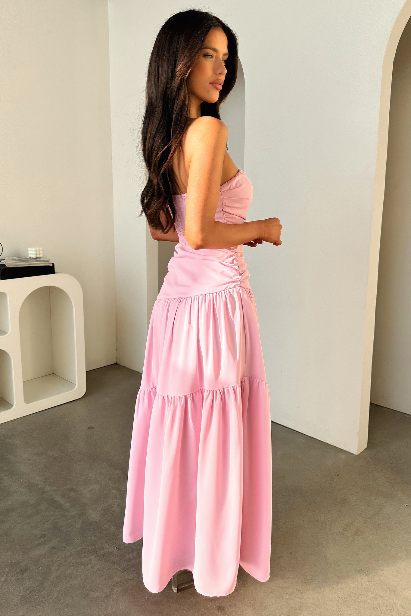 Charlotte Maxi Dress for Women - Elegant Flowy Pink Summer Dress for Beach, Party & Vacation | Soft Breathable Fabric