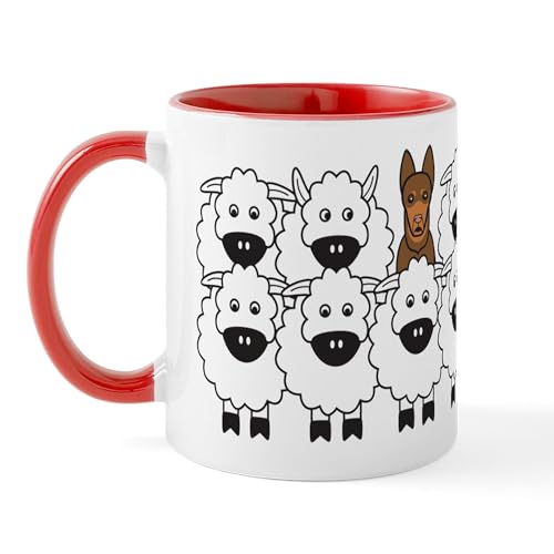 White/Red Inside - Red Kelpie And Sheep Mug