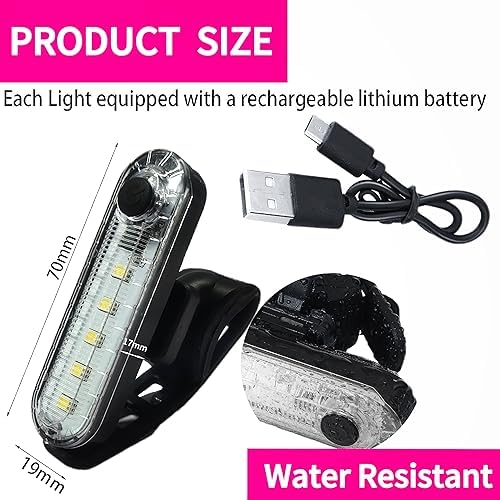 LED Boat Navigation Lights Kit - Rechargeable & Battery Operated Marine Lights for Boats, Kayaks, and Bikes | 4 Light Options (White) | Perfect for Night Fishing, Water Sports & Cycling Safety