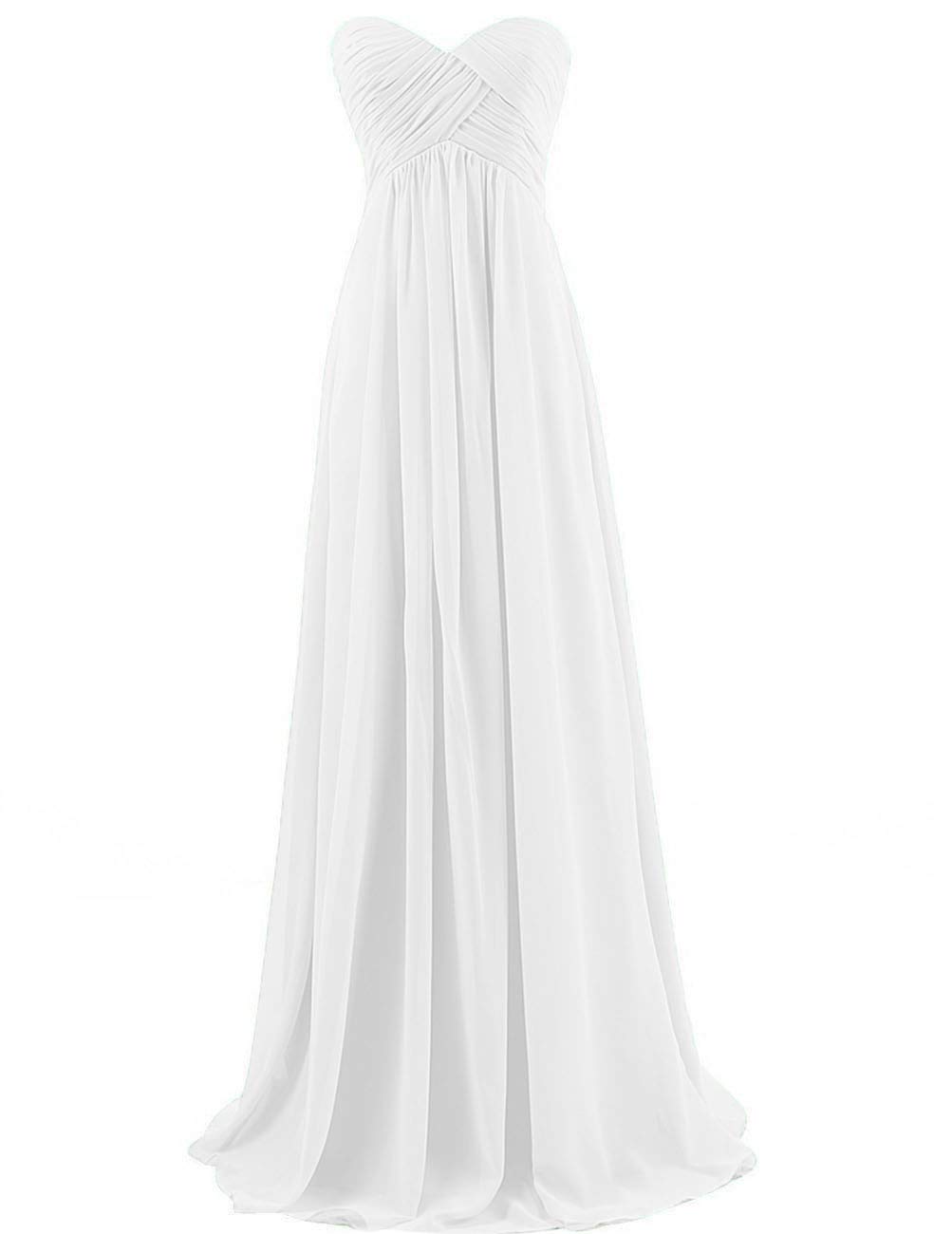 Elegant Chiffon Beach Wedding Dress - Strapless Pleated Bridal Gown for Bride | Perfect for Beach Ceremonies, Destination Weddings & Romantic Photos