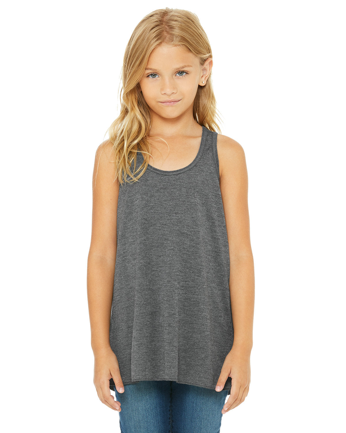 Bella + Canvas B8800Y Youth Flowy Racerback Tank - Soft & Breathable Workout Top for Girls | Perfect for Yoga, Running & Summer Activities
