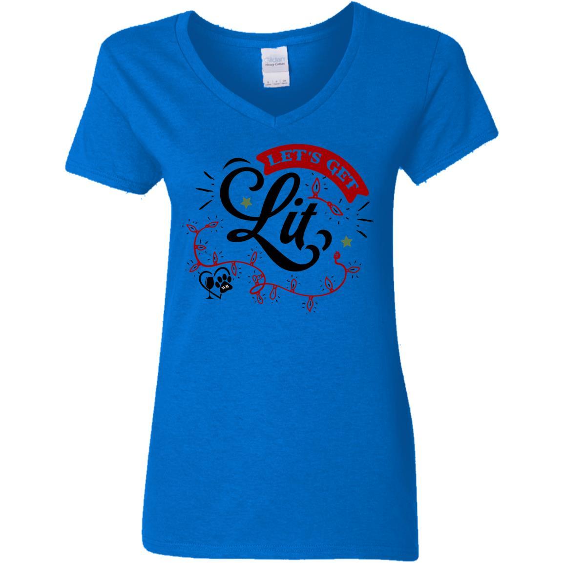 WineyBitches.Co Women's 5.3 oz V-Neck T-Shirt - Soft Cotton Casual Tee for Everyday Wear, Lounge & Outfits