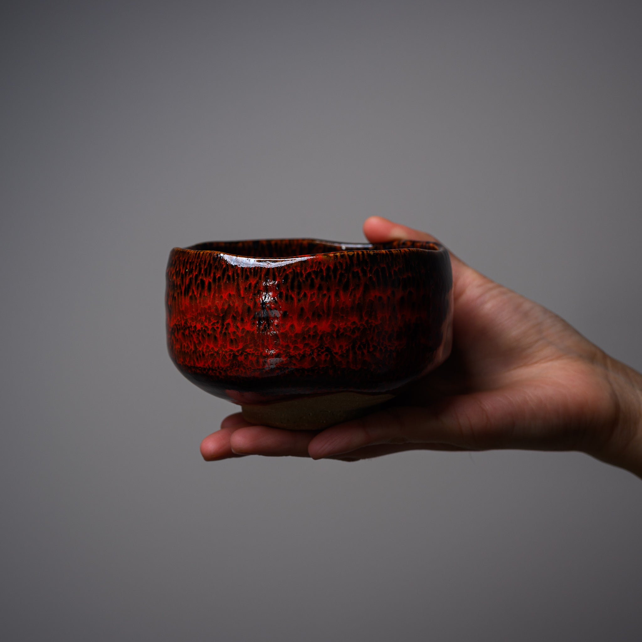 Premium Japanese Matcha Bowl Set - Handcrafted Red Shadow Ceramic Tea Cup for Traditional Tea Ceremony | Perfect for Matcha, Green Tea, Coffee & Dessert Serving