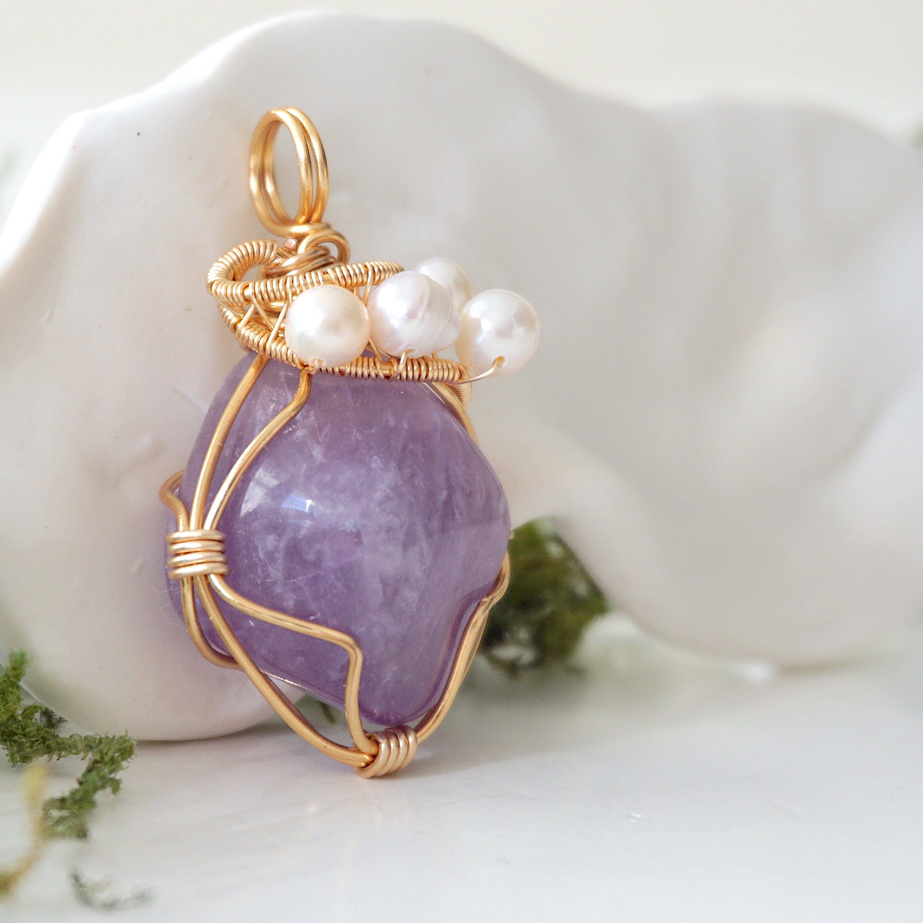 Elegant Amethyst & Pearl Necklace - 14K Gold Plated Jewelry for Women | Perfect for Weddings, Parties & Special Occasions