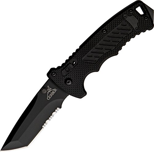 Gerber DMF Folding Knife - Serrated Tanto Blade Tactical Pocket Knife [31-000583] for Outdoor Camping, Hiking & Survival Gear