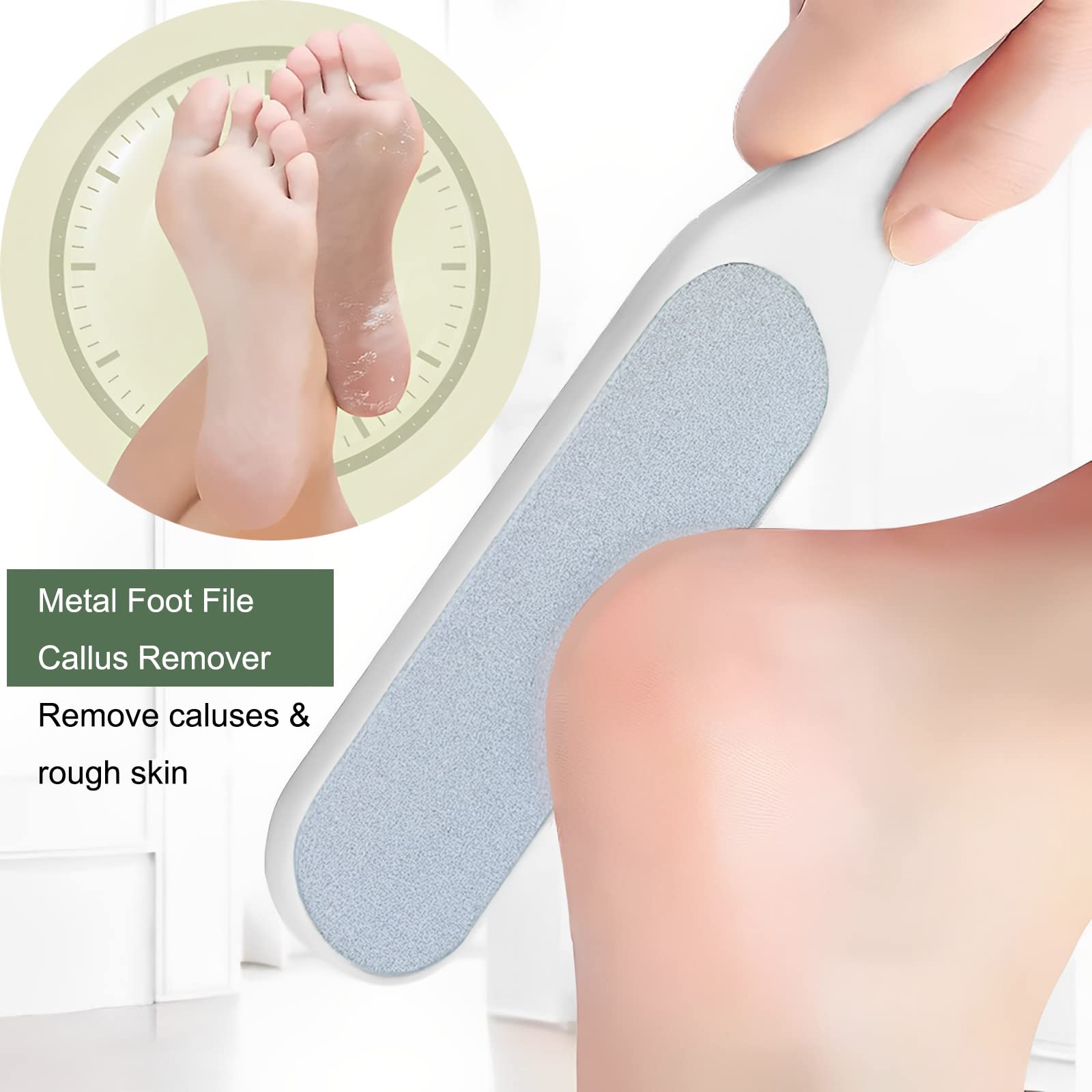 2 Pack Double Sided Callus Remover & Foot File - Multidirectional Heel Scraper for Cracked Skin & Hard Corns Removal - Pedicure Tool for Smooth Soft Feet (Perfect for Home Spa & Professional Salon Use)
