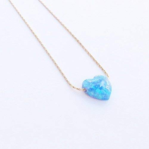 Custom Heart Opal Necklace - Gold Filled Pink Charm Jewelry for Gifts & Romance