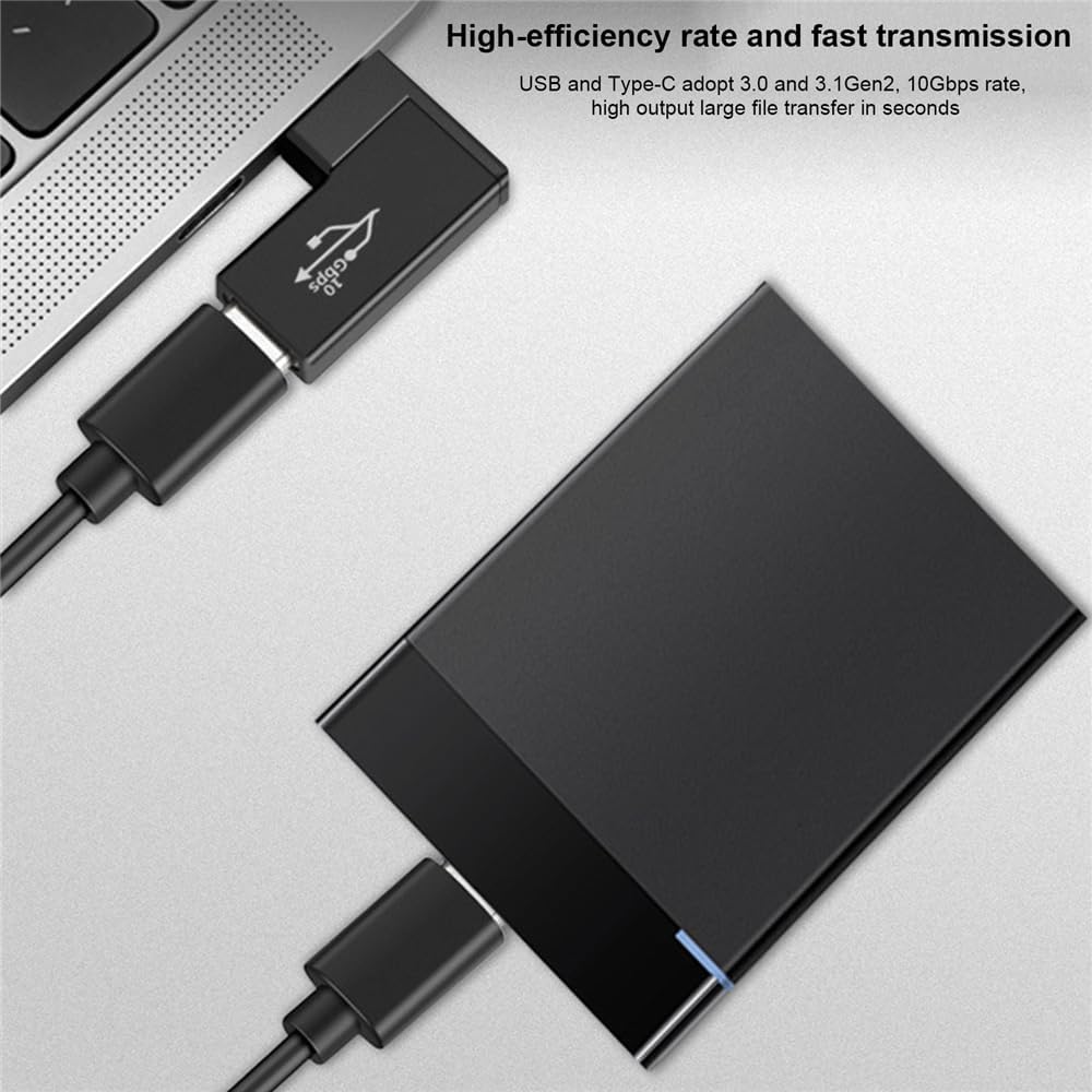 Herfair 2 Pack USB-C to USB 3.1 Adapter 10Gbps - for MacBook, Laptop, Phone Charging & Data Transfer