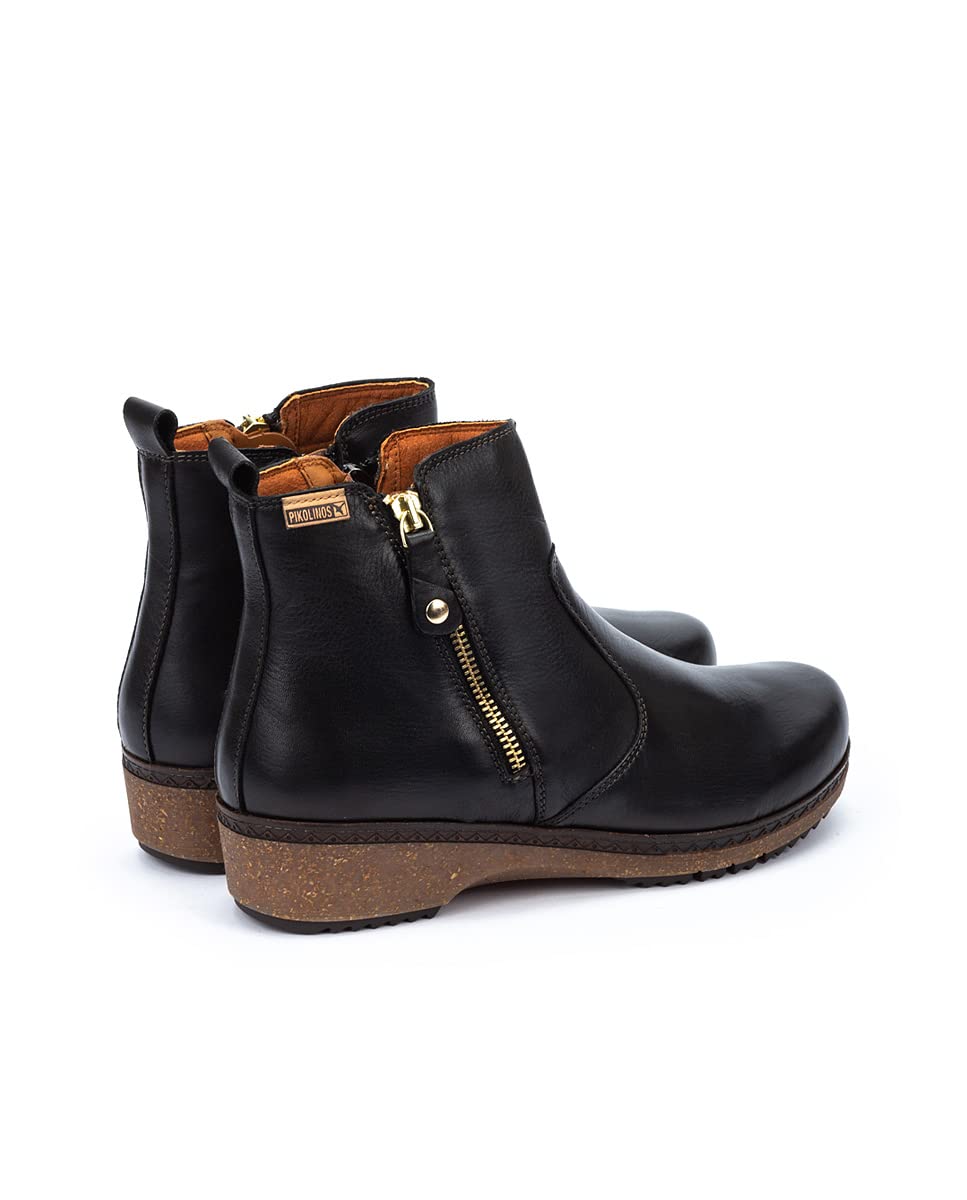 PIKOLINOS Women's Leather Flat Ankle Boots - Granada Style Comfortable Casual Shoes for Walking, Work & Everyday Wear
