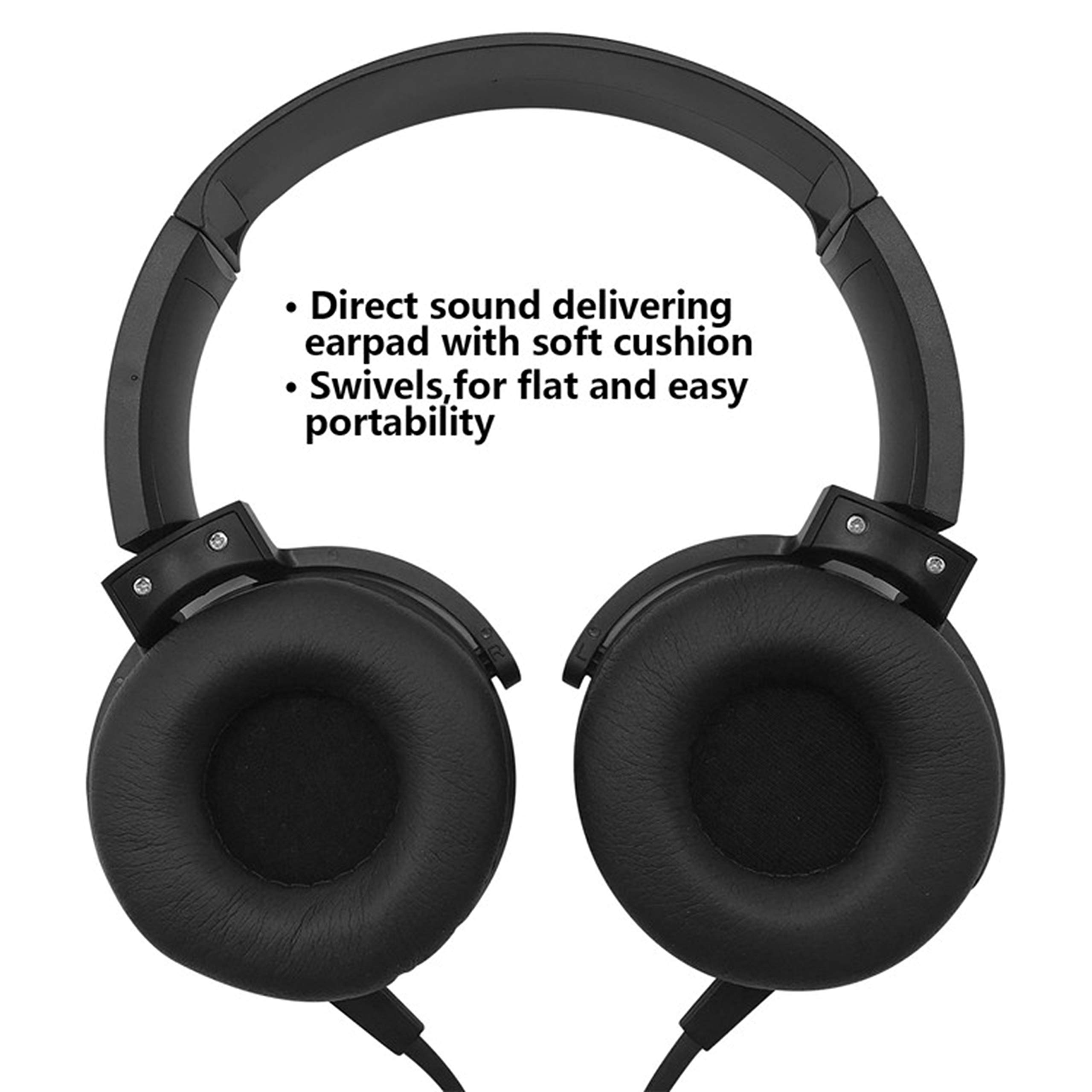 American Flag Oil Painting Art Wired Headphones - Custom Foldable Over-Ear Headset for Men & Women (Black) - Perfect for Music Lovers, Travel & Office Use