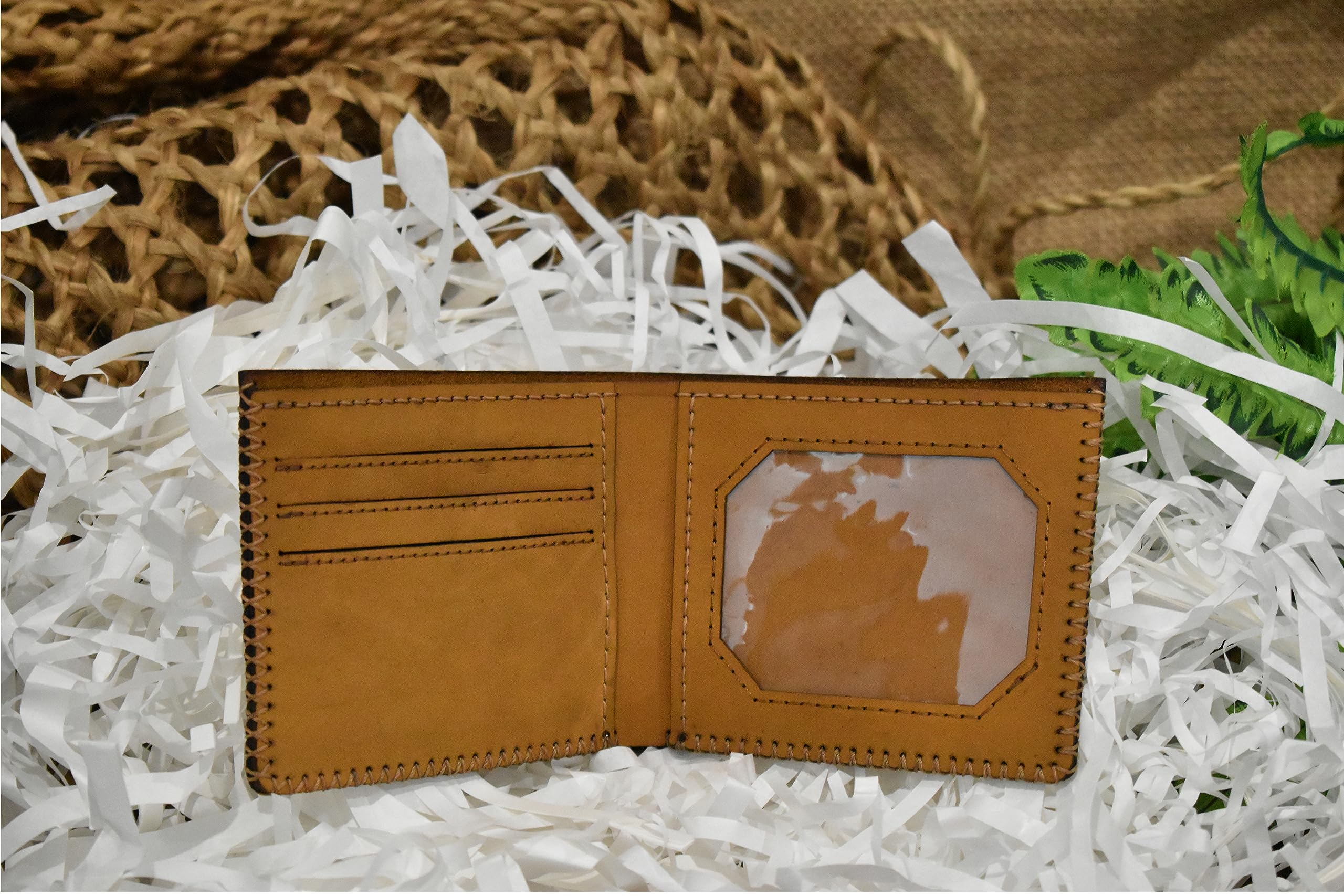 Handmade Genuine Pull-Up Leather Wallet for Men - Premium Natural Leather Bifold Wallet - Perfect for Everyday Use, Travel & Business