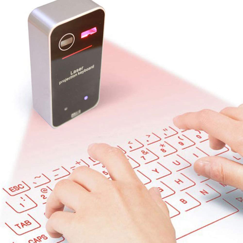 AGS Laser Projection Bluetooth Virtual Keyboard & Mouse - Wireless Touchpad for iPhone, iPad, Smartphone & Tablets | Portable Office & Travel Gadget for Typing Anywhere