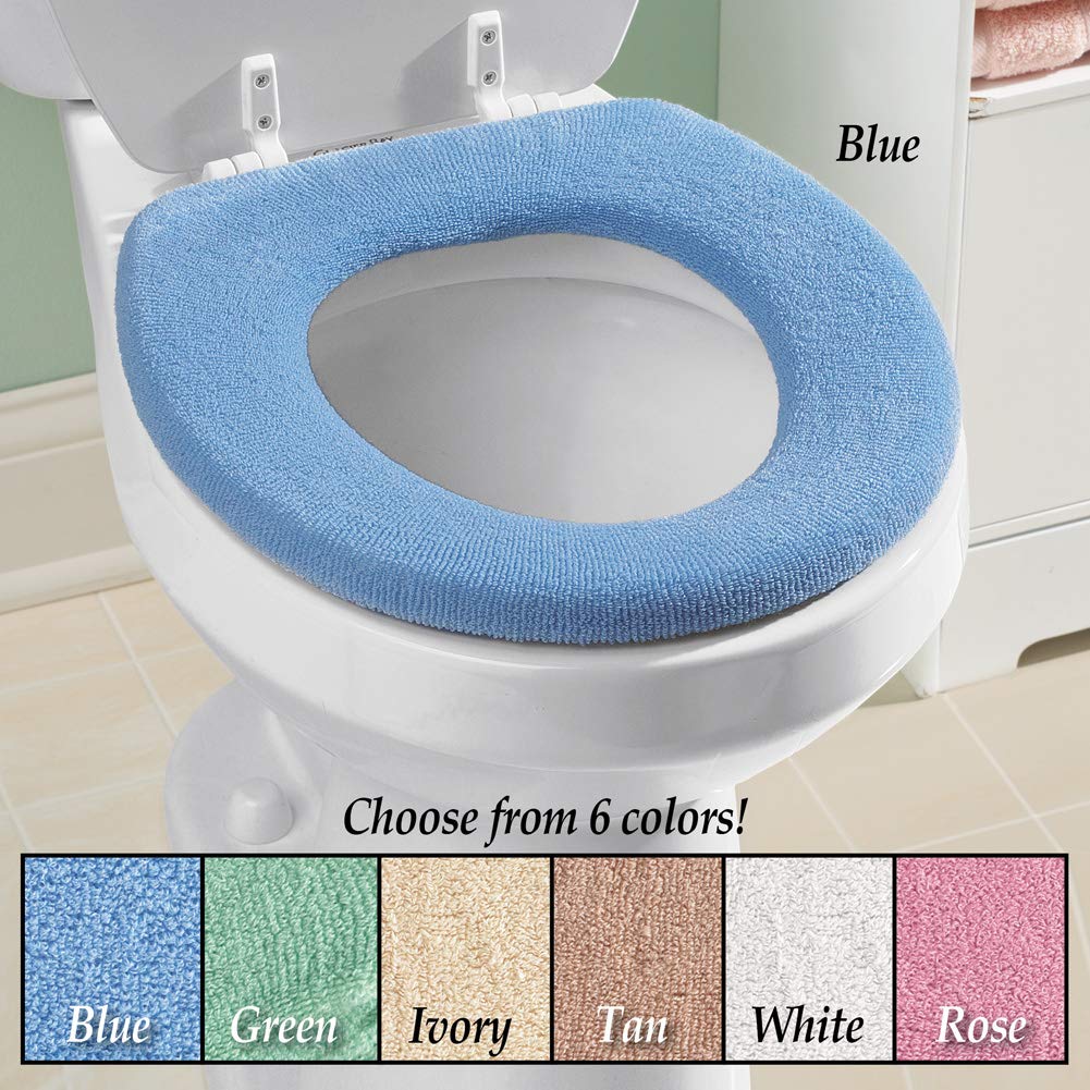 Soft & Comfy Cloth Toilet Seat Cover - Rose Floral Pattern, Non-Slip Bathroom Toilet Seat Cushion for Comfort & Style - Perfect for Home, Guest Bathroom & RV Use