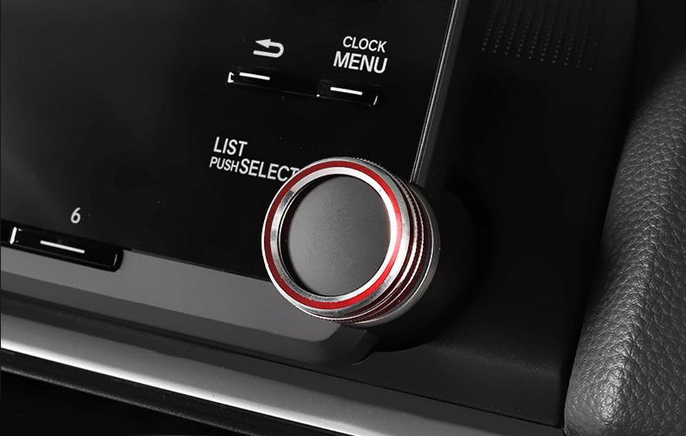 2PCS Red Stereo Audio Volume Control Knobs for 2018-2022 Honda Accord - Replacement Switch Covers for Car Radio & Dashboard (Perfect for DIY Car Interior Upgrades & Audio System Customization)