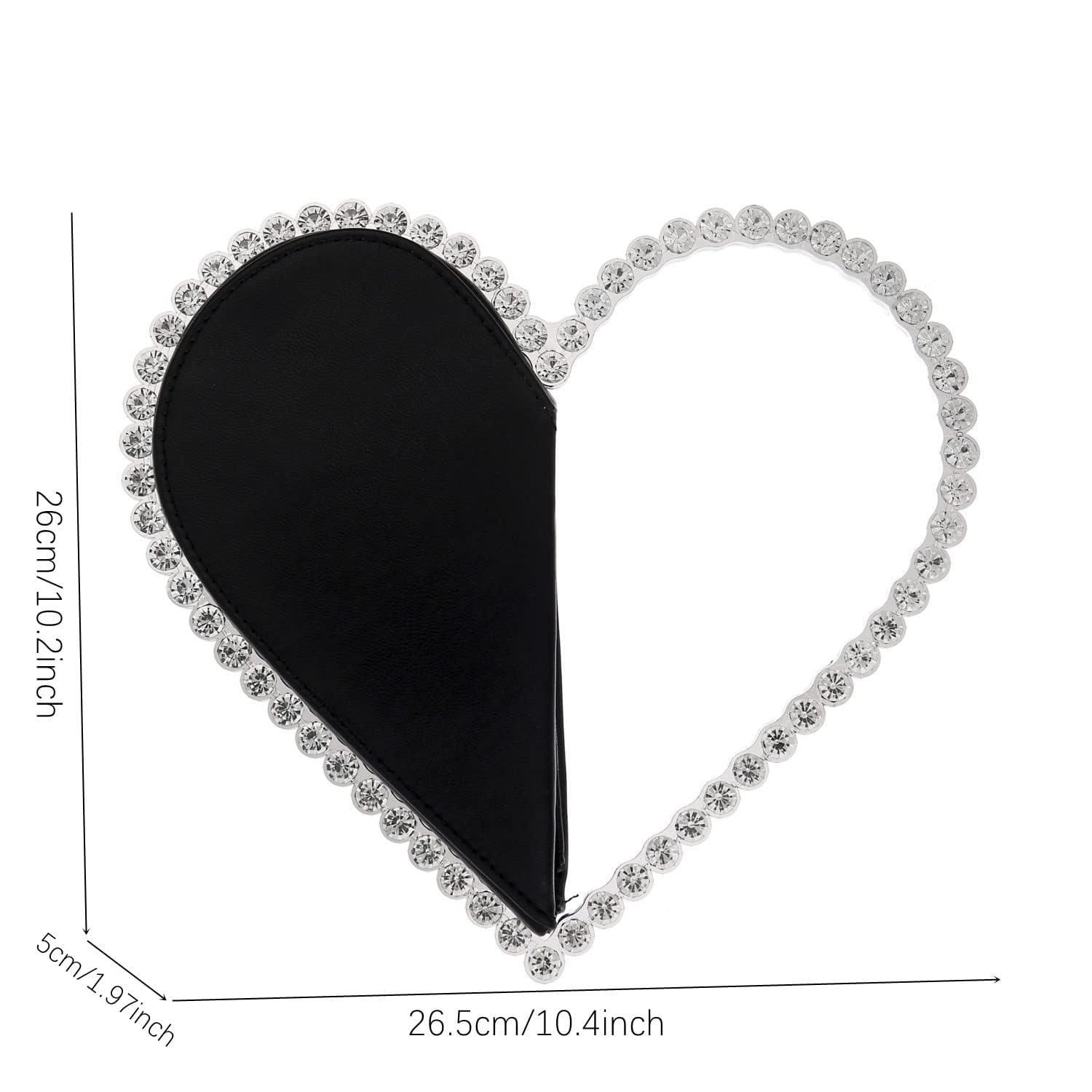 Sparkling Rhinestone Evening Clutch Bag for Women - Elegant Diamond Heart Wedding Party Purse - Perfect for Prom, Cocktail Events & Special Occasions