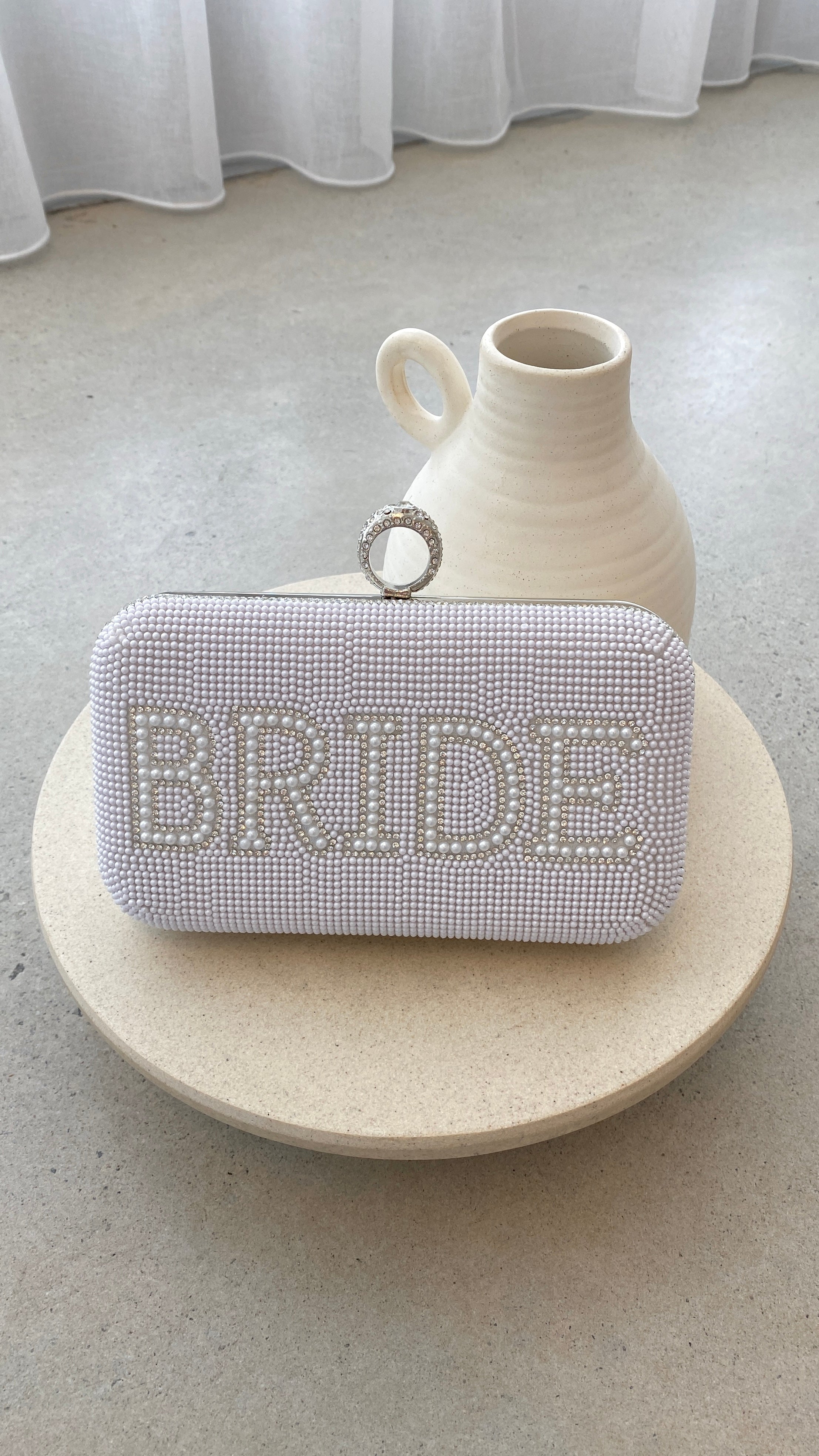 Sparkly Sequin Bridal Clutch Purse for Wedding - White & Silver Glam Evening Bag - Perfect for Bachelorette Parties, Rehearsal Dinners & Bride Accessories