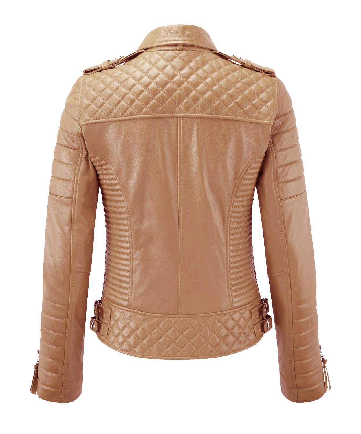 Benjer Skins Women's Genuine Leather Motorcycle Jacket - Black Cafe Racer Biker Jacket for Riding, Racing & Casual Wear - Stylish Outerwear for Women Riders