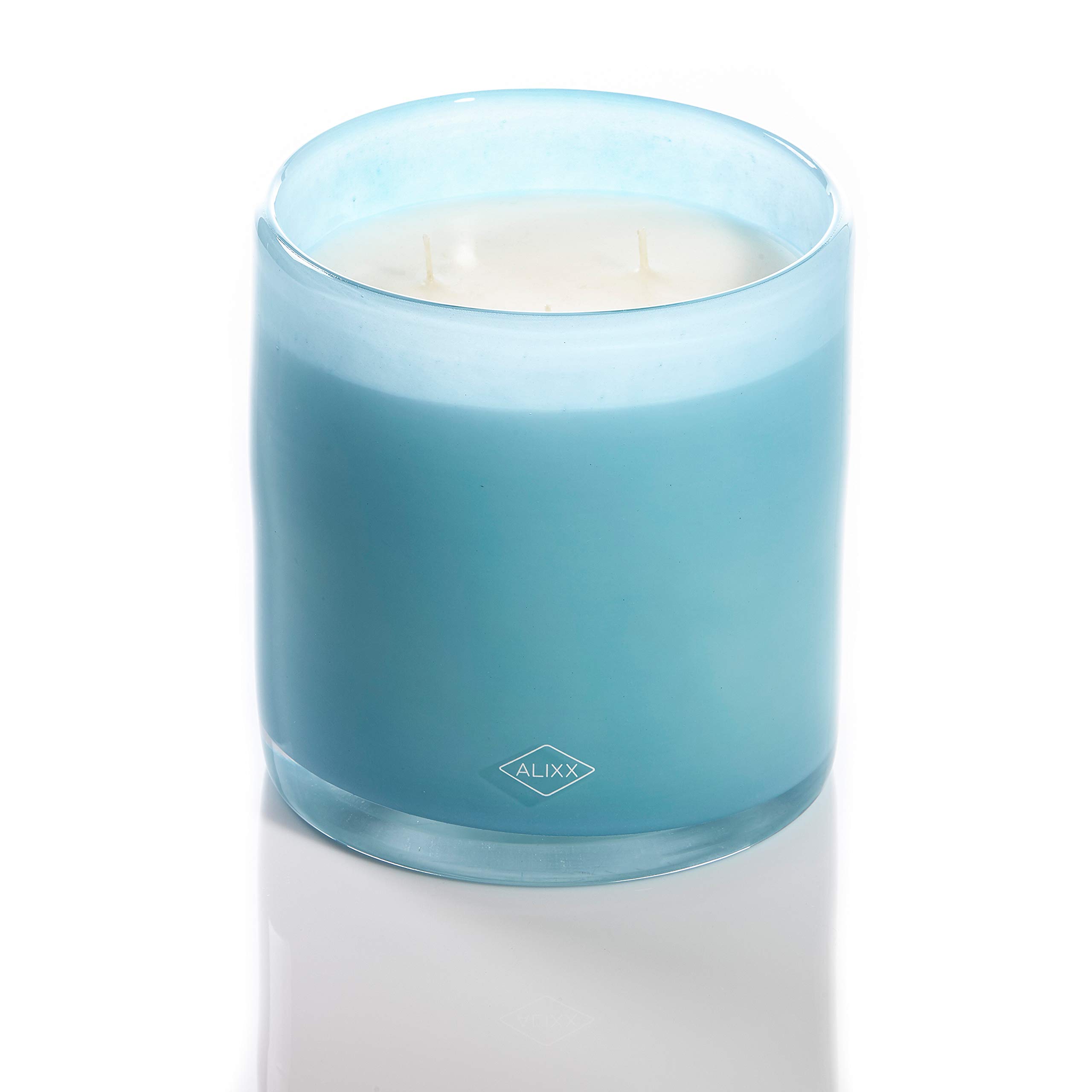 Alixx Large 42oz Aqua Glass Scented Candle - Ocean Breeze Fragrance for Home Decor, Relaxation & Aromatherapy - Perfect for Living Room, Bedroom, Spa & Gift Giving