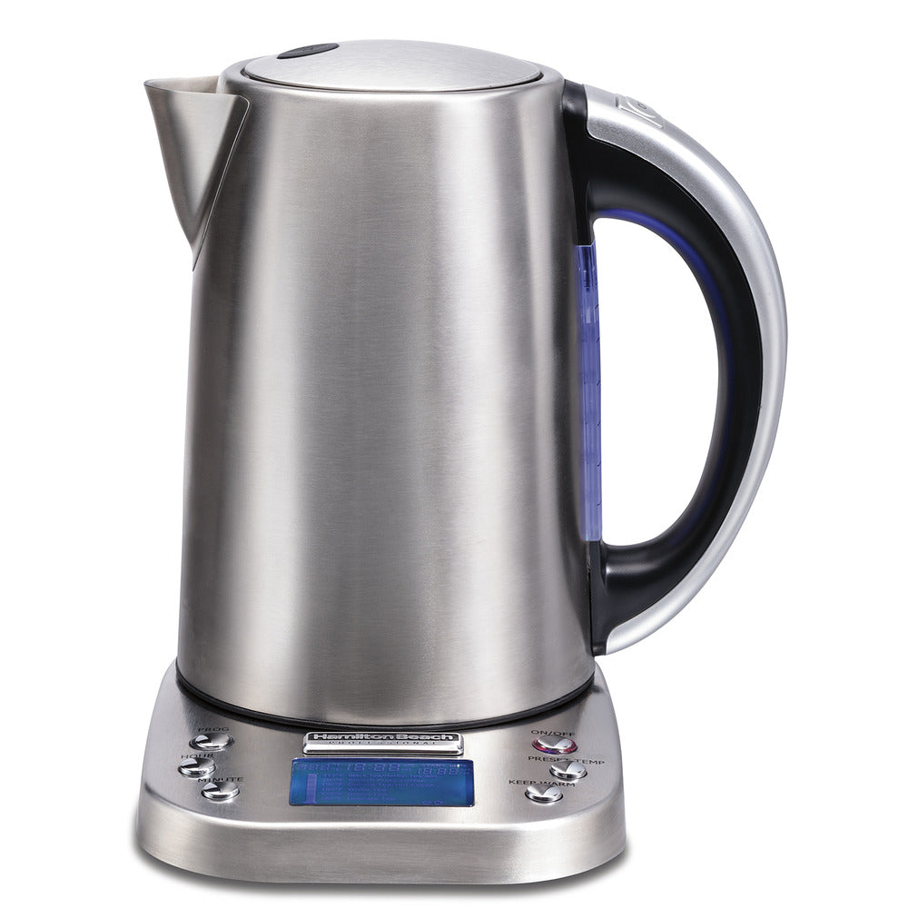 Hamilton Beach Professional 41028C Digital Electric Kettle - 1.7L Stainless Steel, Fast Boiling, Auto Shut-Off - Refurbished with Home Essentials Warranty - Perfect for Tea, Coffee & Instant Meals in Home or Office