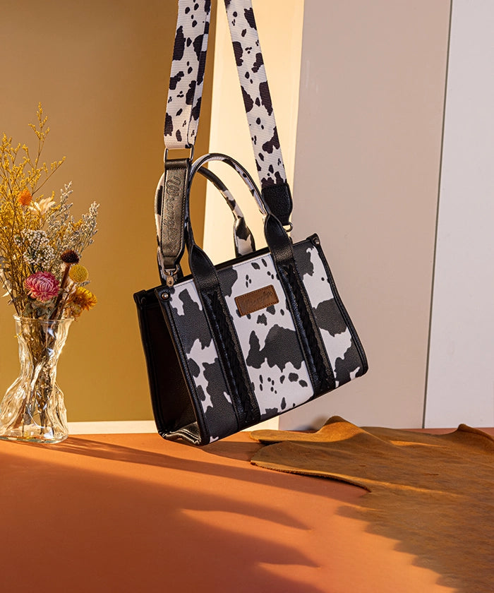 Wrangler Cow Print Concealed Carry Handbag for Women - Fashionable Western Style Purse with Hidden Gun Pocket | Perfect for Everyday Carry, Travel & Outdoor Adventures