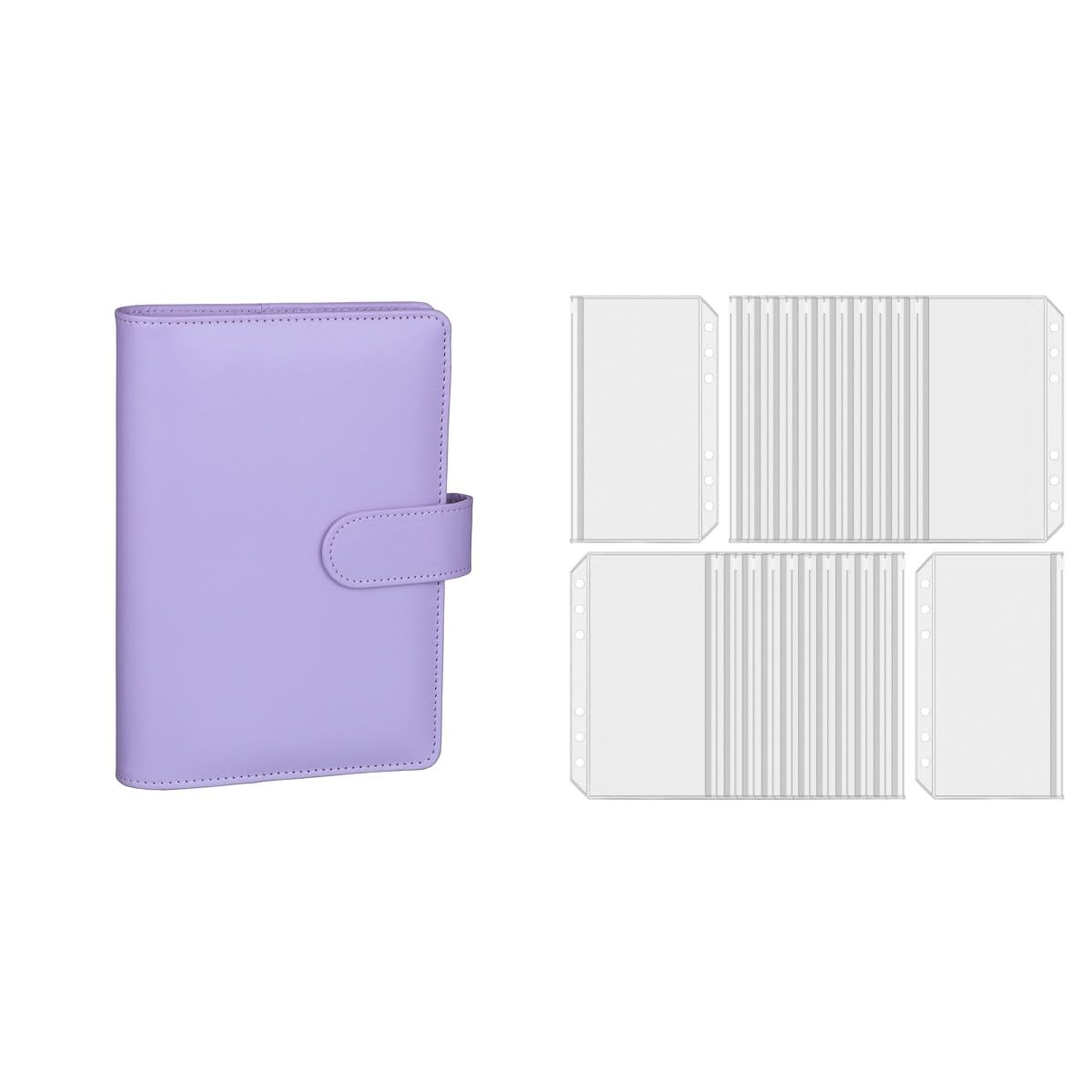 Antner A6 PU Leather Notebook Binder Set - 24 Pocket Refillable Organizer for School, Office & Travel | A6 Refill Pages, Planner Accessories, Journal Supplies