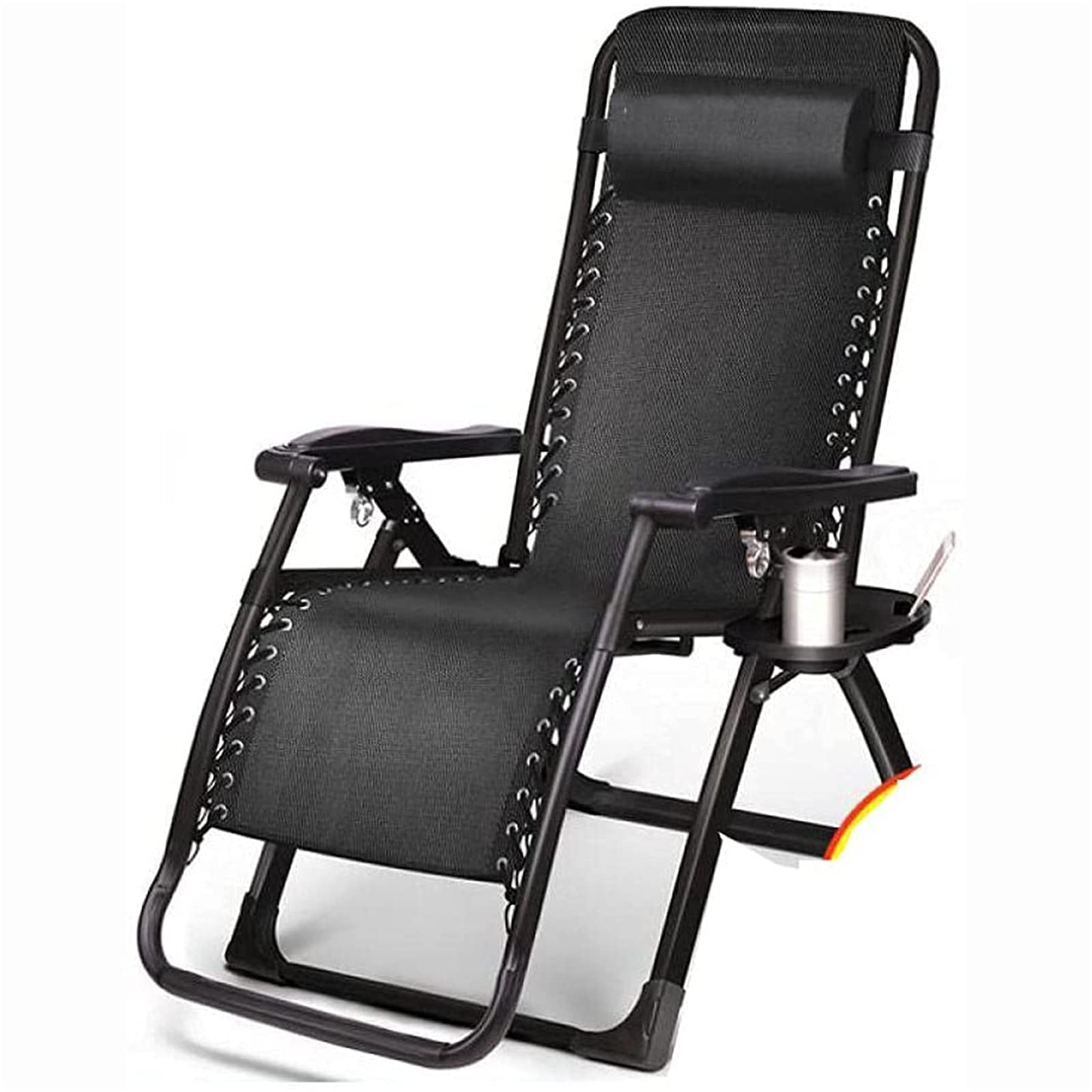 CHLDDHC Zero Gravity Outdoor Recliner Chair with Cup Holder - Adjustable Patio Lounger for Garden, Pool & Beach - Perfect for Relaxing, Sunbathing and Outdoor Leisure
