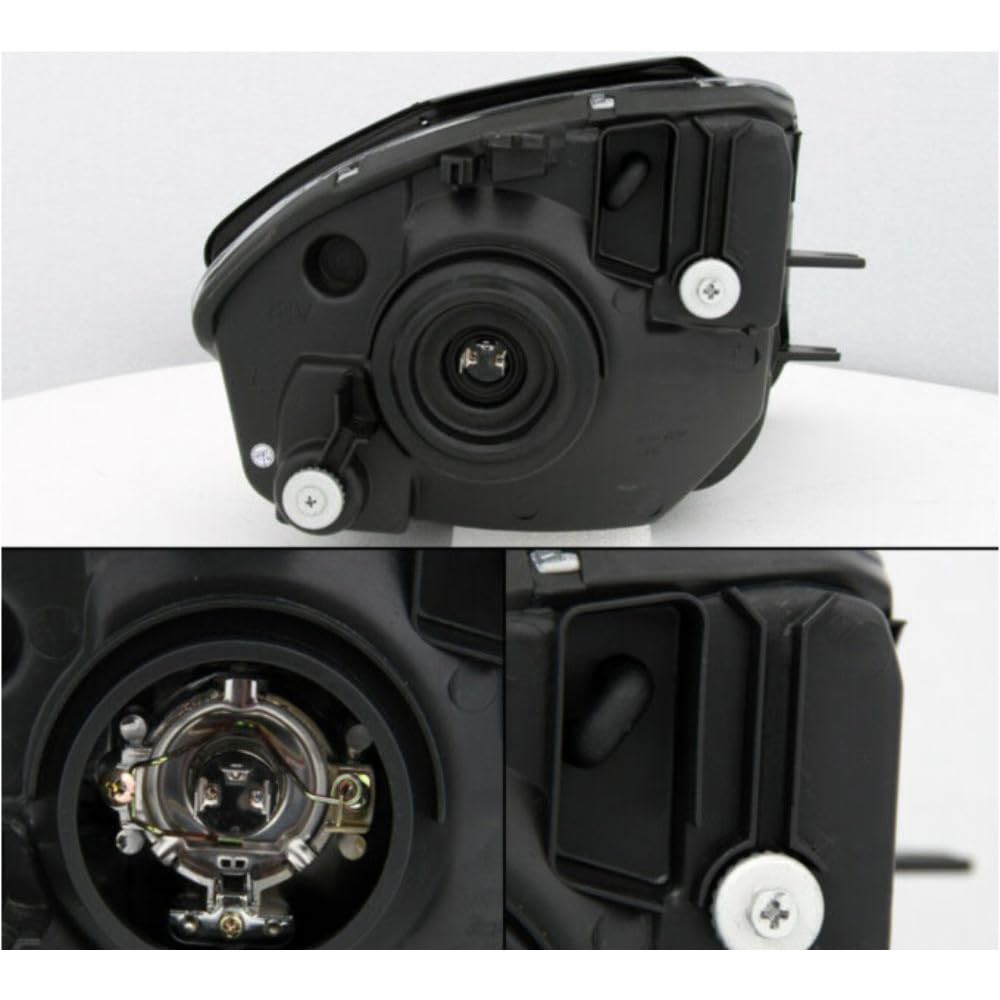 Mitsubishi Eclipse 2000-2005 Black Bezel Headlights Pair - Left & Right Compatible Replacement - Perfect for Night Driving & Car Upgrades