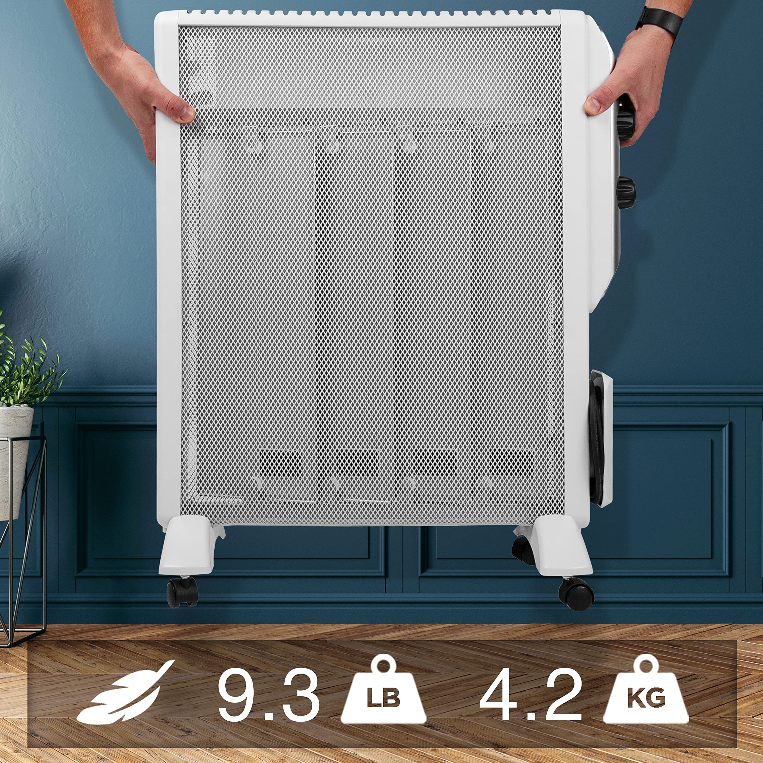 Duronic HV220 WE Electric Heater - Oil-Free Convection & Micathermic Panel Heater for Home, Bedroom, Office & Garage - Portable Space Heating Solution for Winter & Energy Efficient Warmth