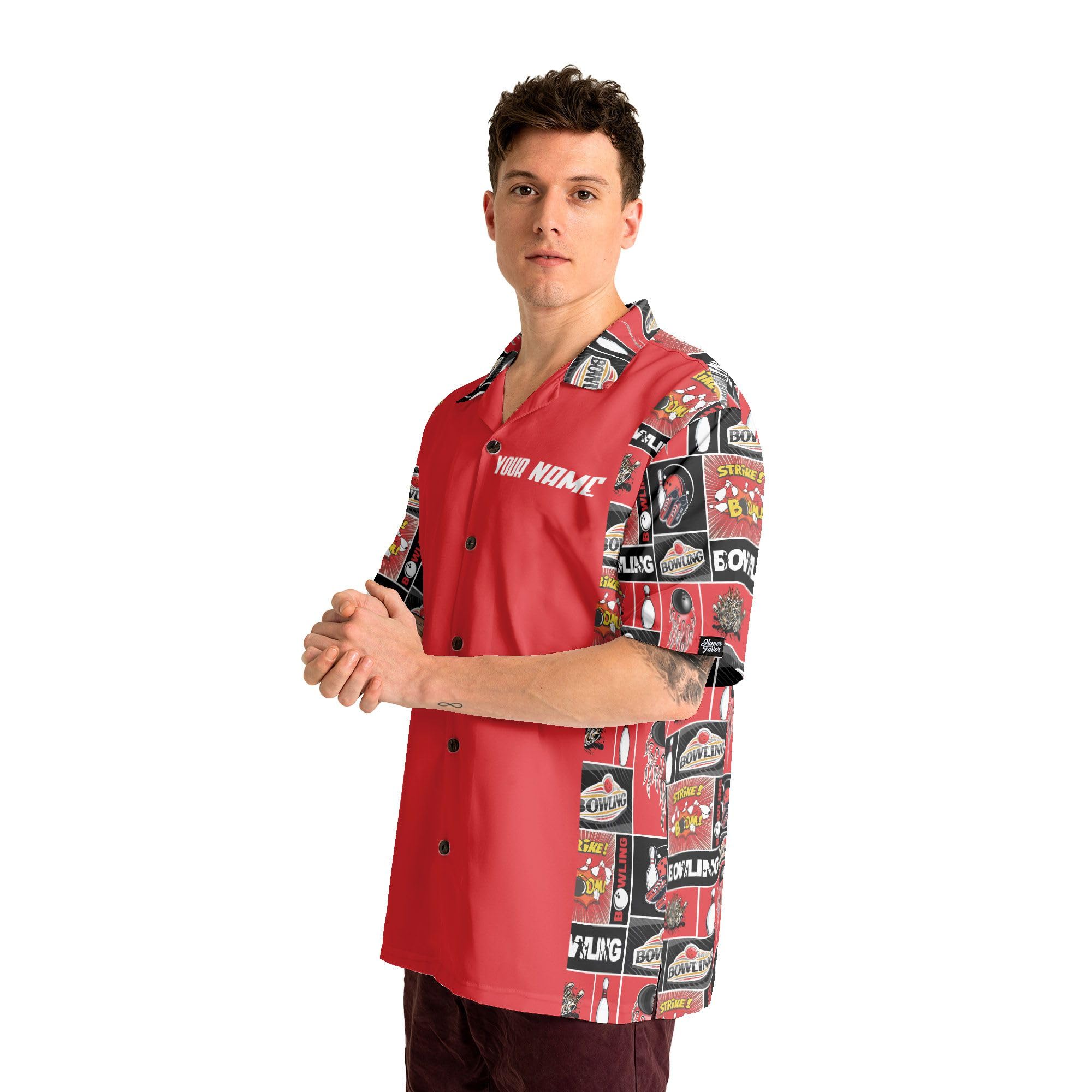 Custom Personalized Bowling Shirts with Names for Men & Women - Retro Hawaiian Style Bowling Shirts - Perfect for Bowling Leagues, Team Uniforms & Themed Parties