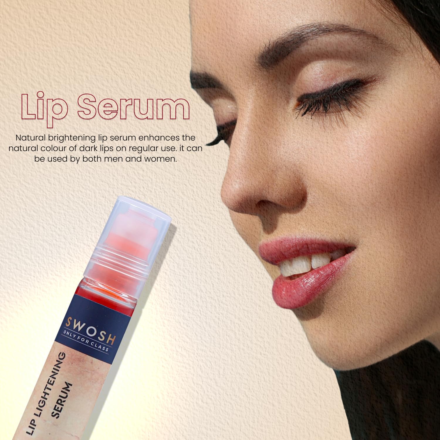 SWOSH Lip Lightening Serum Roll On 10ml - Dark Lip Treatment with Lemon Oil for Pink, Soft & Plump Lips | Hydrating Lip Care for Men & Women | Perfect for Daily Use, Night Care & Makeup Prep