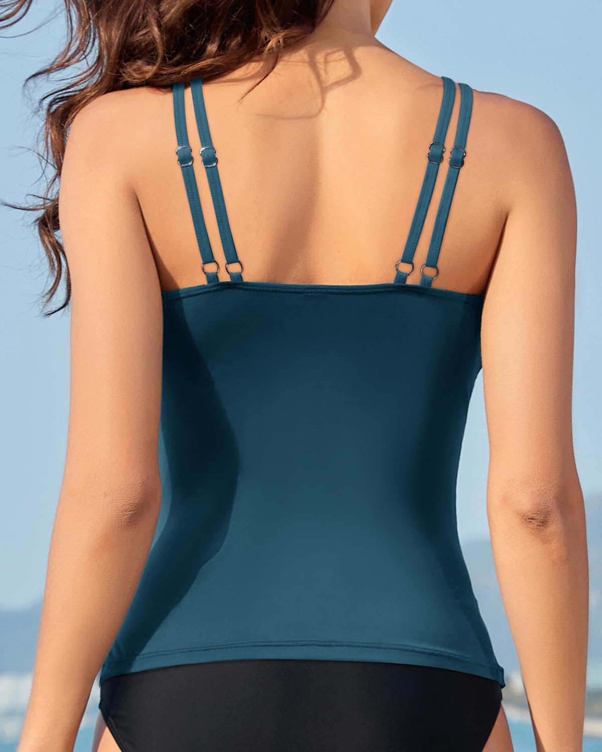 Women's Tummy Control Tankini Swim Top - Plus Size Bathing Suit for Women | High Waisted Swimwear for Beach, Pool & Vacation