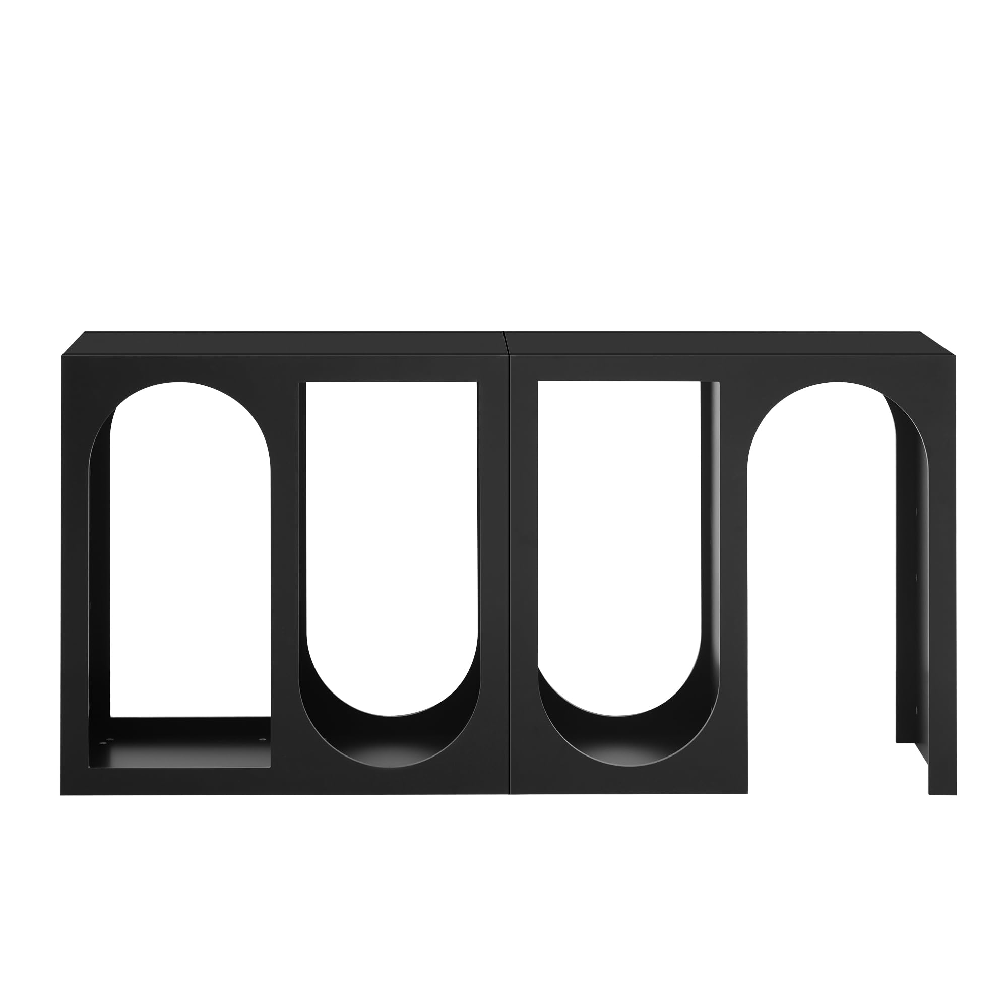 Modern Entryway Console Table with Open Storage Shelves - Free-Combination Hallway Foyer Sofa Table for Living Room, Bedroom & Office (Black) - Perfect for Small Spaces & Home Decor
