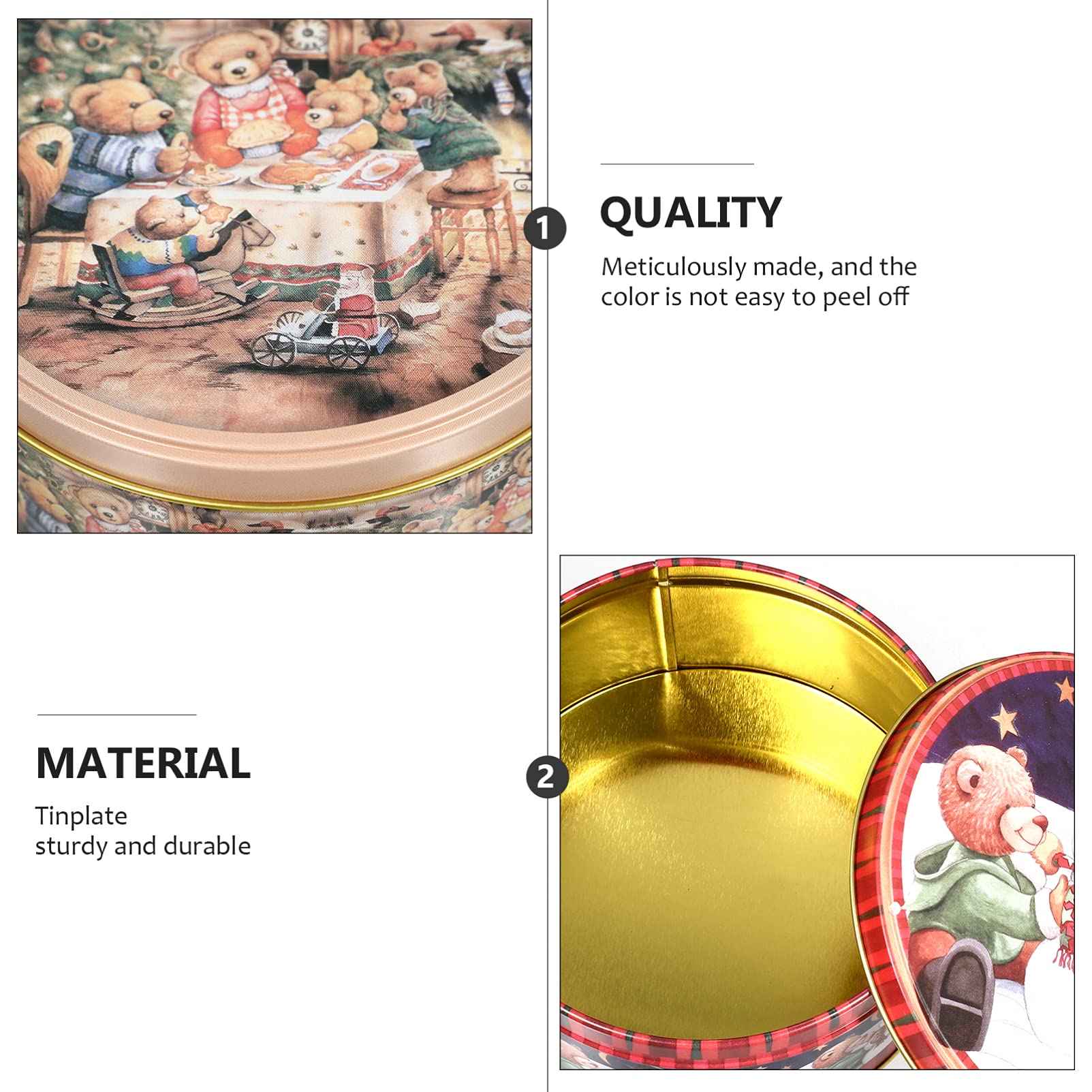 4 Pcs Christmas Cookie Tins with Lids - Holiday Gift Boxes for Candy & Party Supplies - Perfect for Xmas Gifting & Home Decor