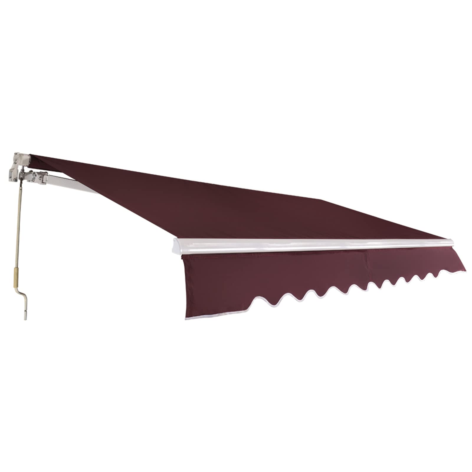 12x10 ft Retractable Patio Awning in Wine Red - Outdoor Sun Shade for Deck, Garden, and Backyard Relaxation