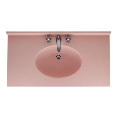 Swan CH02249.035 Chesapeake Solid Surface Single-Bowl Vanity Top, 49-in Length, 22-in Width, 6.125-in Height, Arctic Granite Finish for Modern Bathrooms