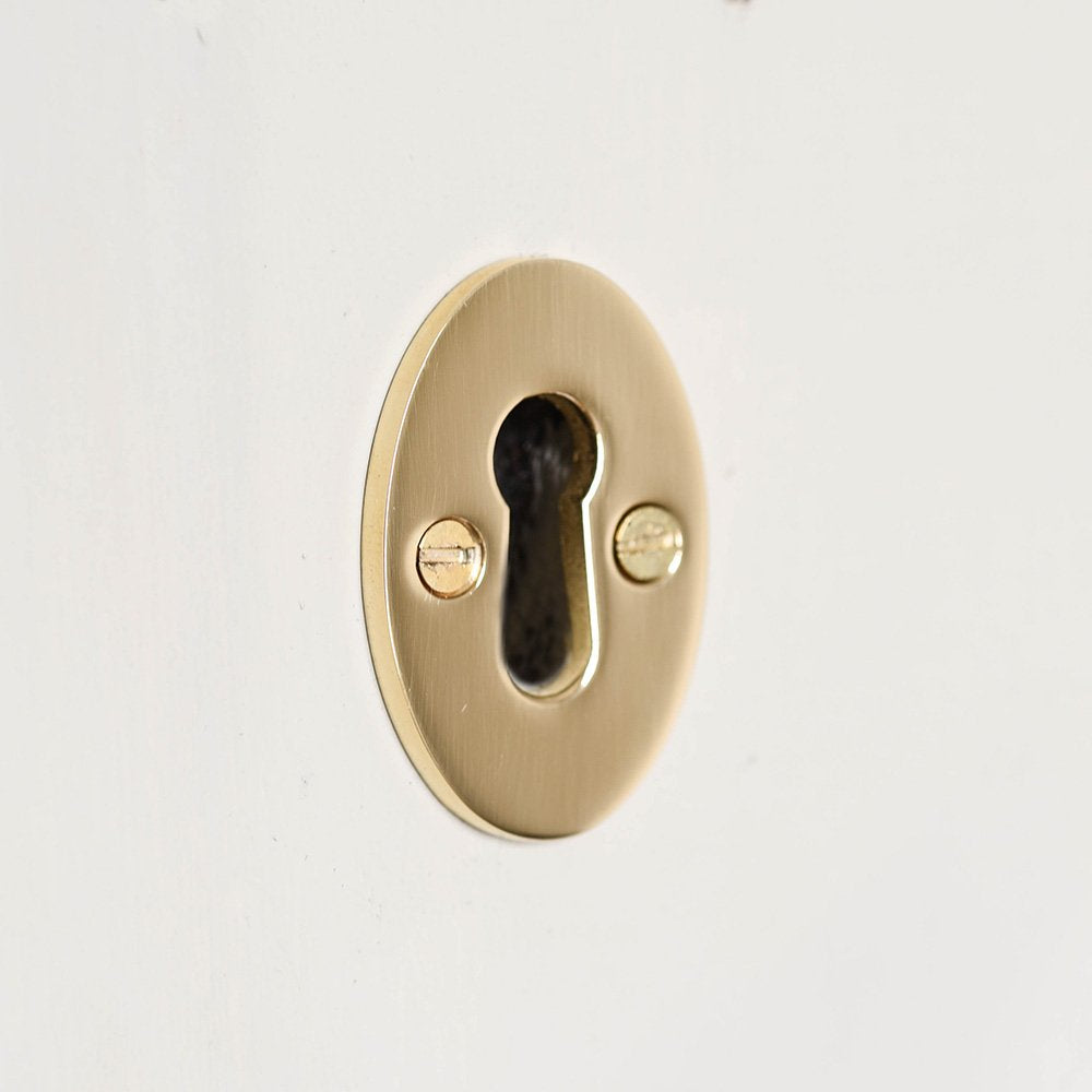 Polished Brass Oval Escutcheon Plate - Decorative Keyhole Cover for Doors & Cabinets - Vintage Style Hardware for Home Improvement & Furniture Restoration