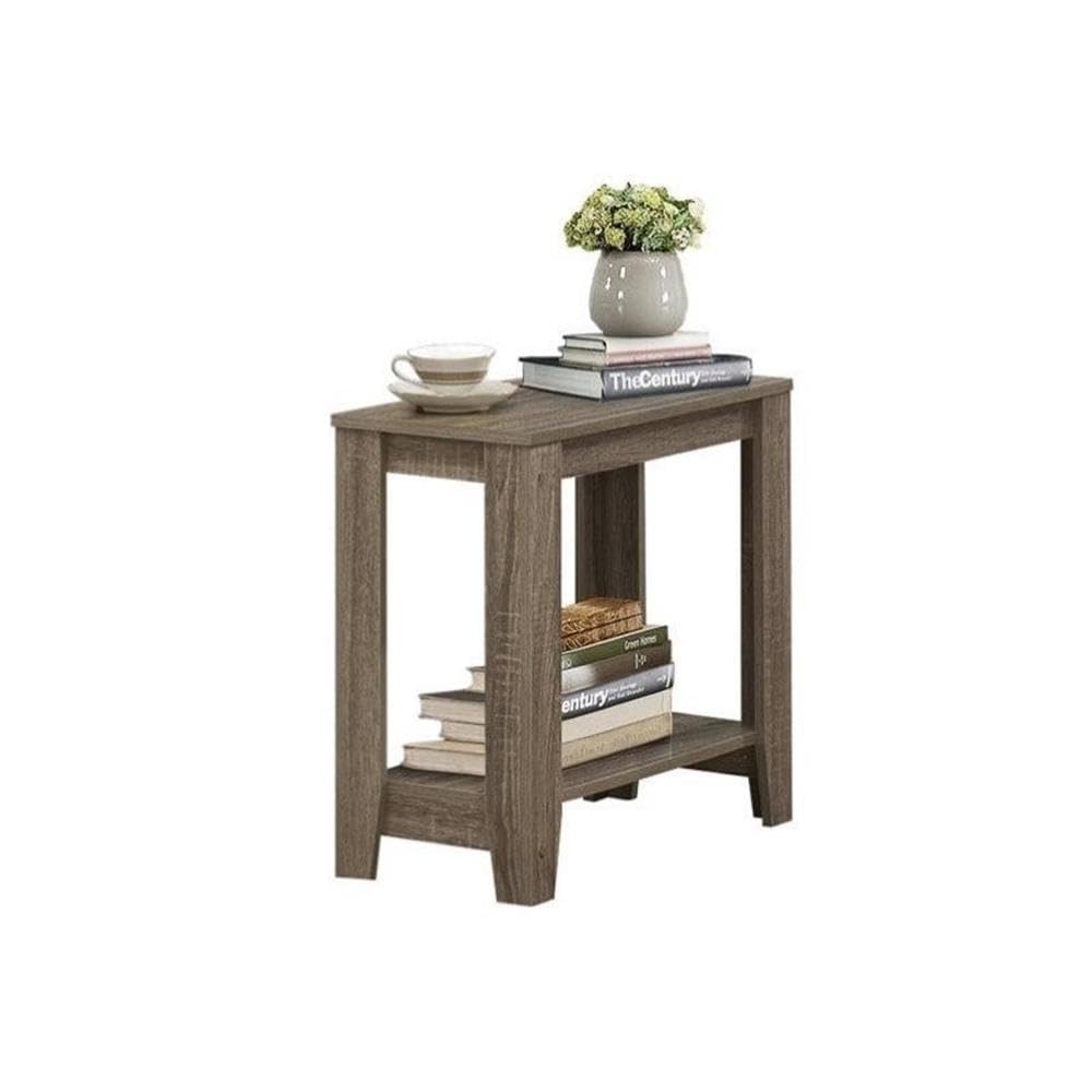 Dark Taupe Finish Home Square Accent Side Table Set of 2 - Perfect for Living Room, Bedroom or Office Decor