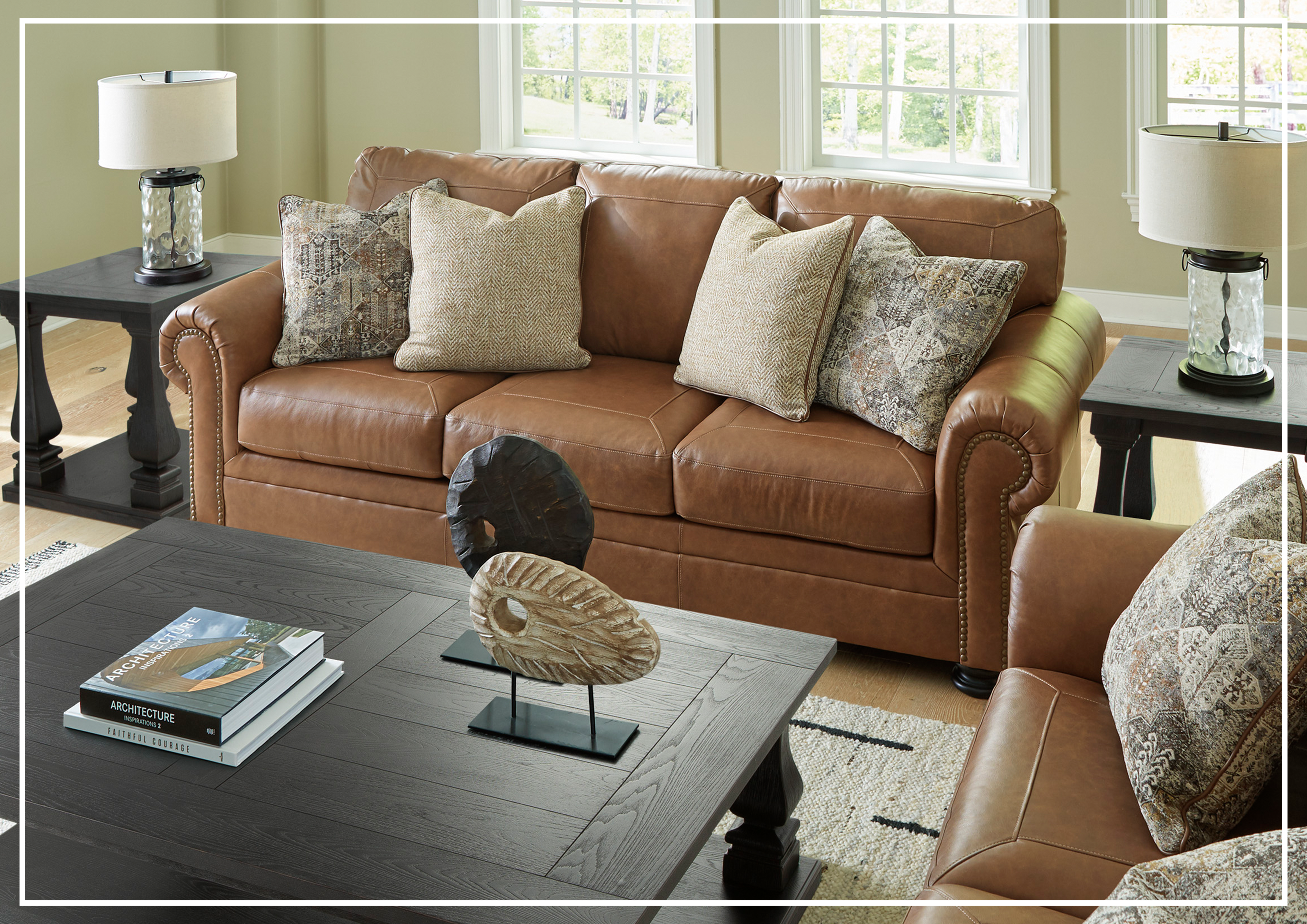 Gio Italia Crescentia Brown Leather 3-Seater Queen Sleeper Sofa Bed - Convertible Comfort for Small Spaces, Guest Rooms & Apartments