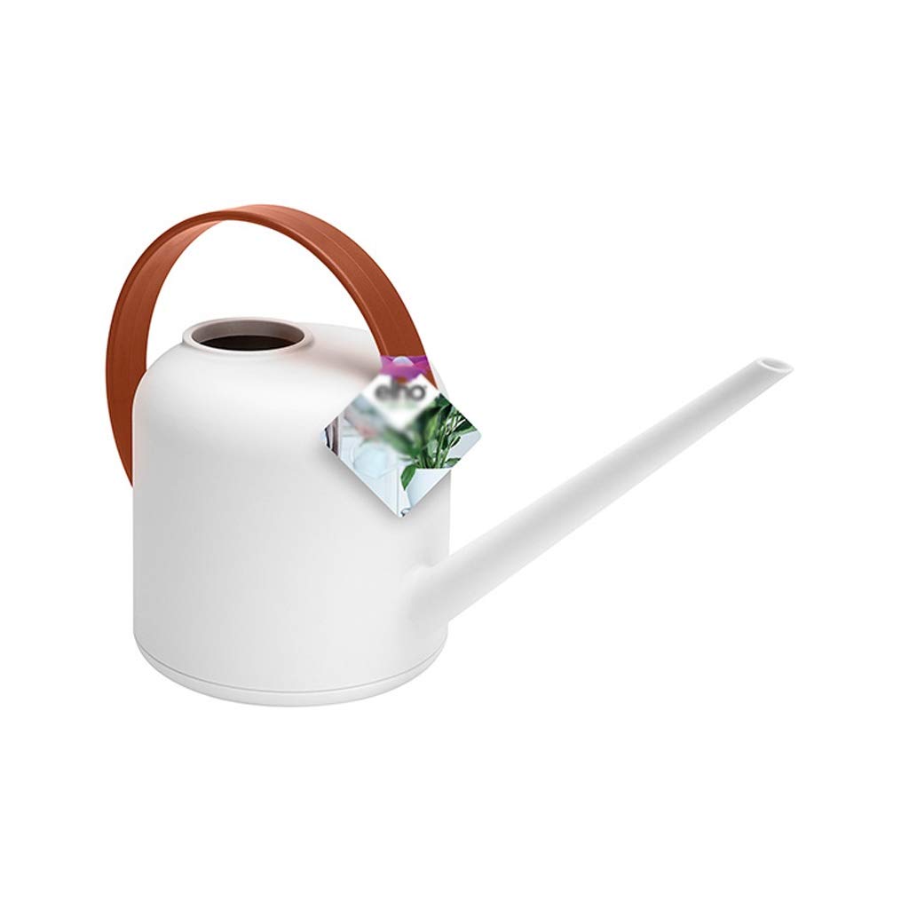Vintage White PP Plastic Watering Can with Long Spout - Indoor & Outdoor Plant Watering Pot for Houseplants, Garden, Balcony, and Greenhouse Use