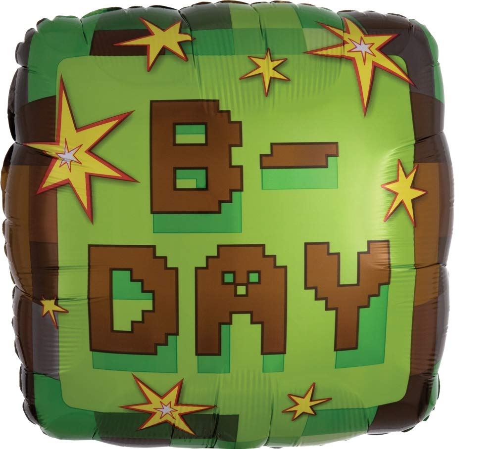Minecraft Birthday Party Decorations - Pixelated Cake & Game Controller TNT Balloon Bouquet Set for Video Game Themed Parties | Perfect for Kids' Birthday Decor, Gaming Events & Minecraft Fan Celebrations