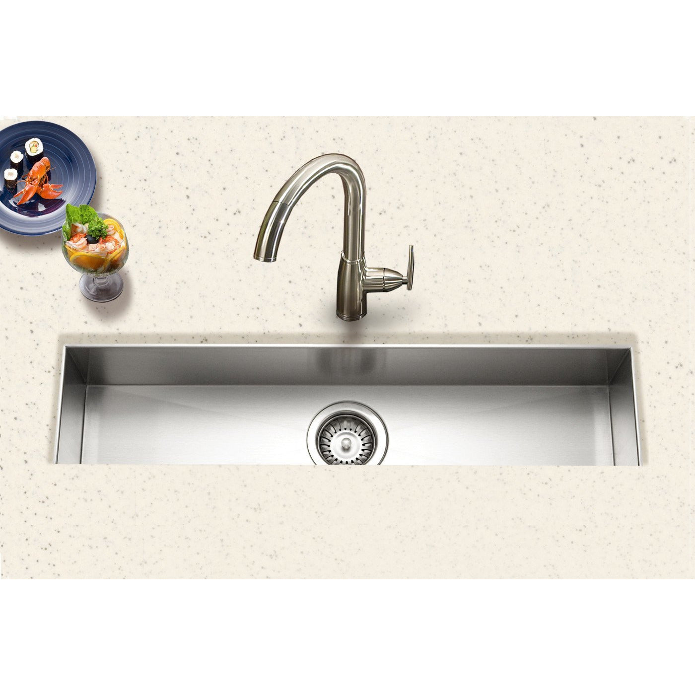 Houzer CTB 3285 Contempo Trough Series Undermount Stainless Steel Bar & Prep Sink - Perfect for Commercial Kitchens, Bars & Home Chefs