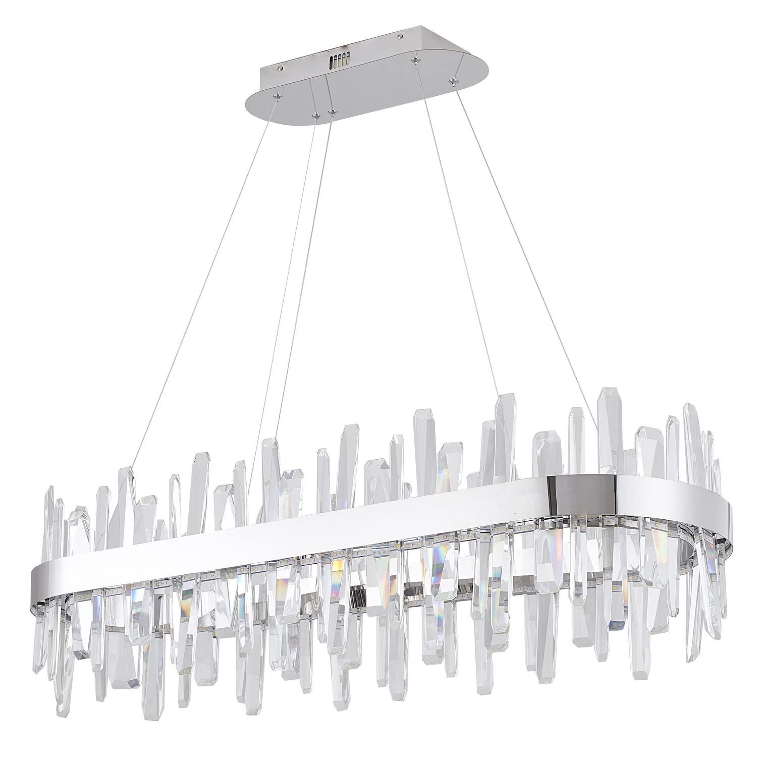 Modern LED Chandelier Light Fixture - Energy Efficient Crystal Ceiling Light for Dining Room, Bedroom, Living Room | Elegant Home Decor Lighting for Weddings & Interior Design