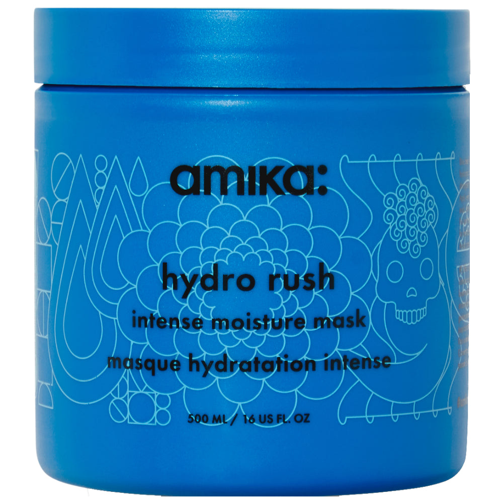 Amika Hydro Rush Intense Moisture Hair Mask for Dry Damaged Hair - Deep Conditioning Treatment for Hydration & Repair - Perfect for Salon Quality Results at Home