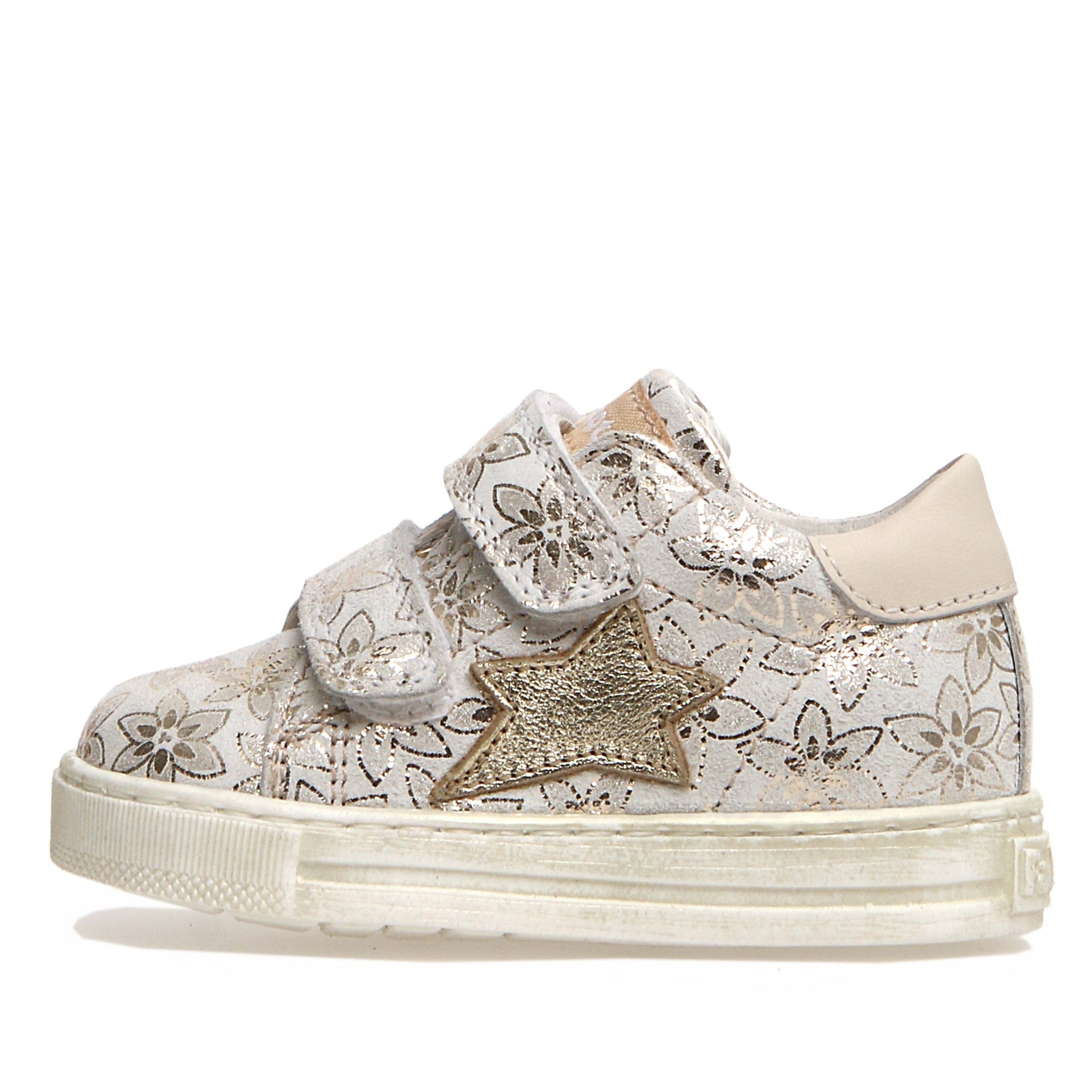Falcotto Sasha VL Petunia Fashion Sneakers for Girls - Milk/Platinum | Comfortable Casual Shoes for School, Playdates & Everyday Wear