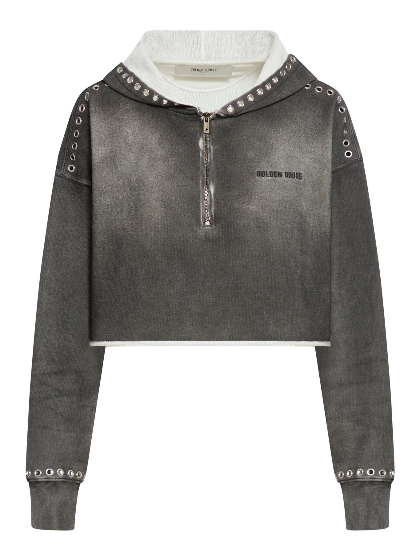 Faded Cotton Crop Sweatshirt for Women - Soft & Comfortable Oversized Pullover for Casual Wear, Street Style & Loungewear