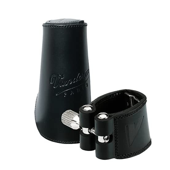 Vandoren LC24L Leather Ligature & Cap for Bass Clarinet - 3 Interchangeable Pressure Plates | Professional Woodwind Accessories for Concerts & Practice